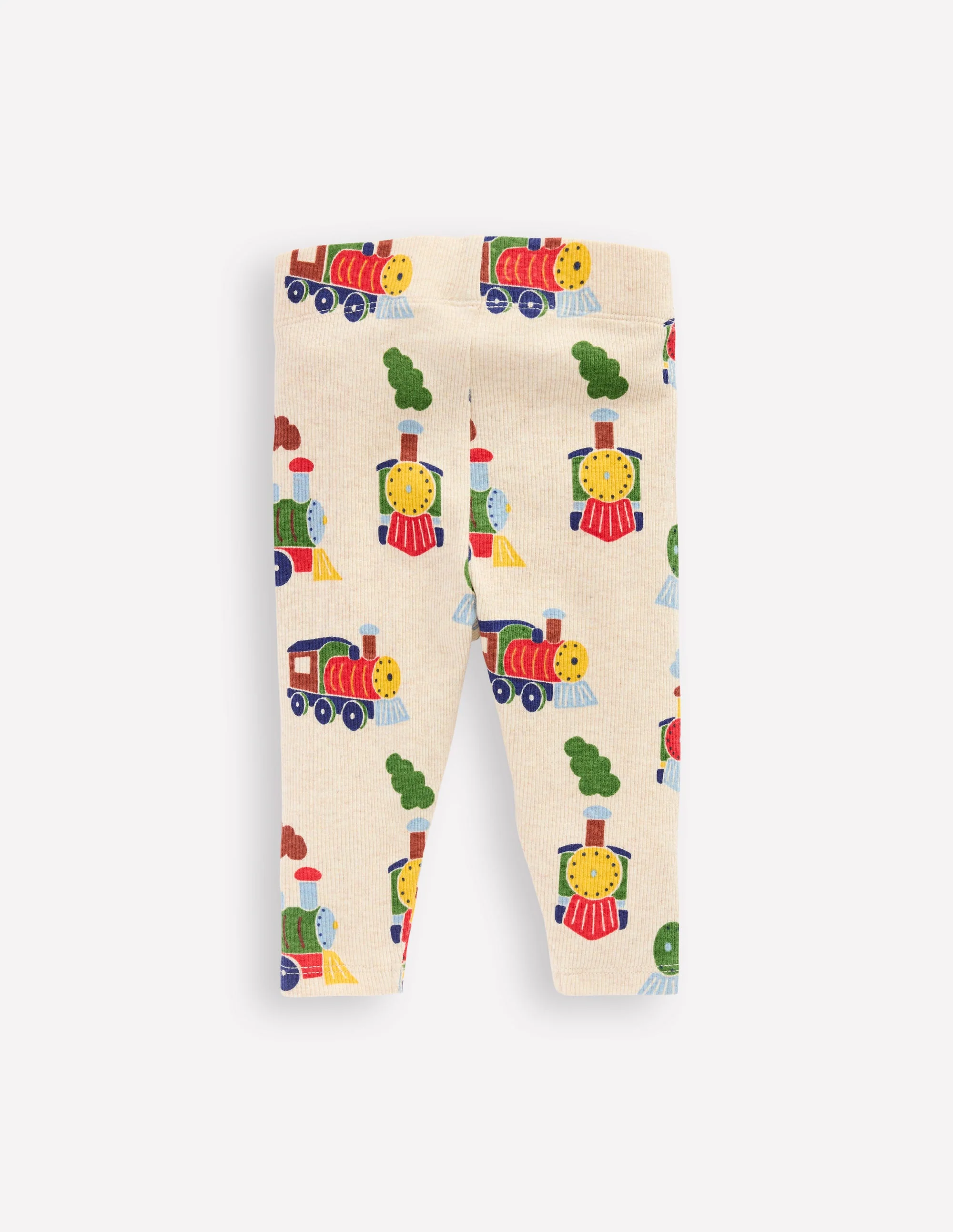 3-pack Rib Leggings-Oatmeal Marl Trains - Image 2