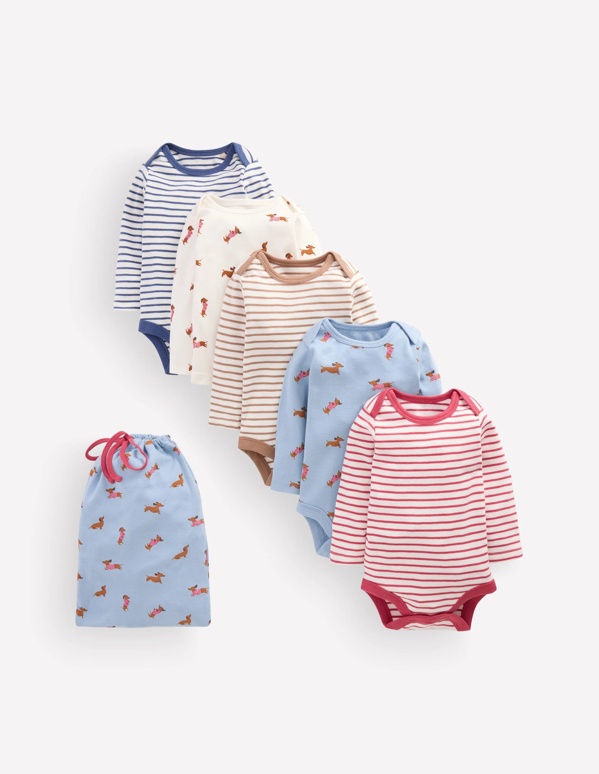 5-pack Cotton Bodies-Blue Multi Dogs