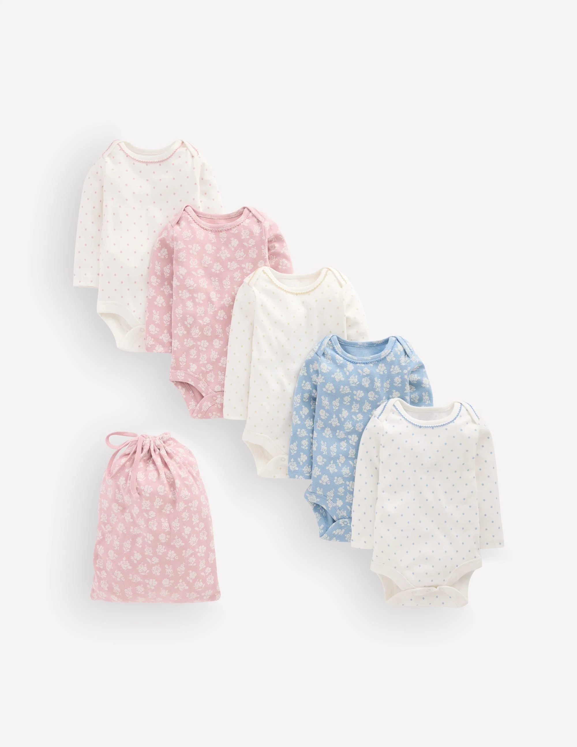 5-pack Cotton Bodies-Multi Floral Spots