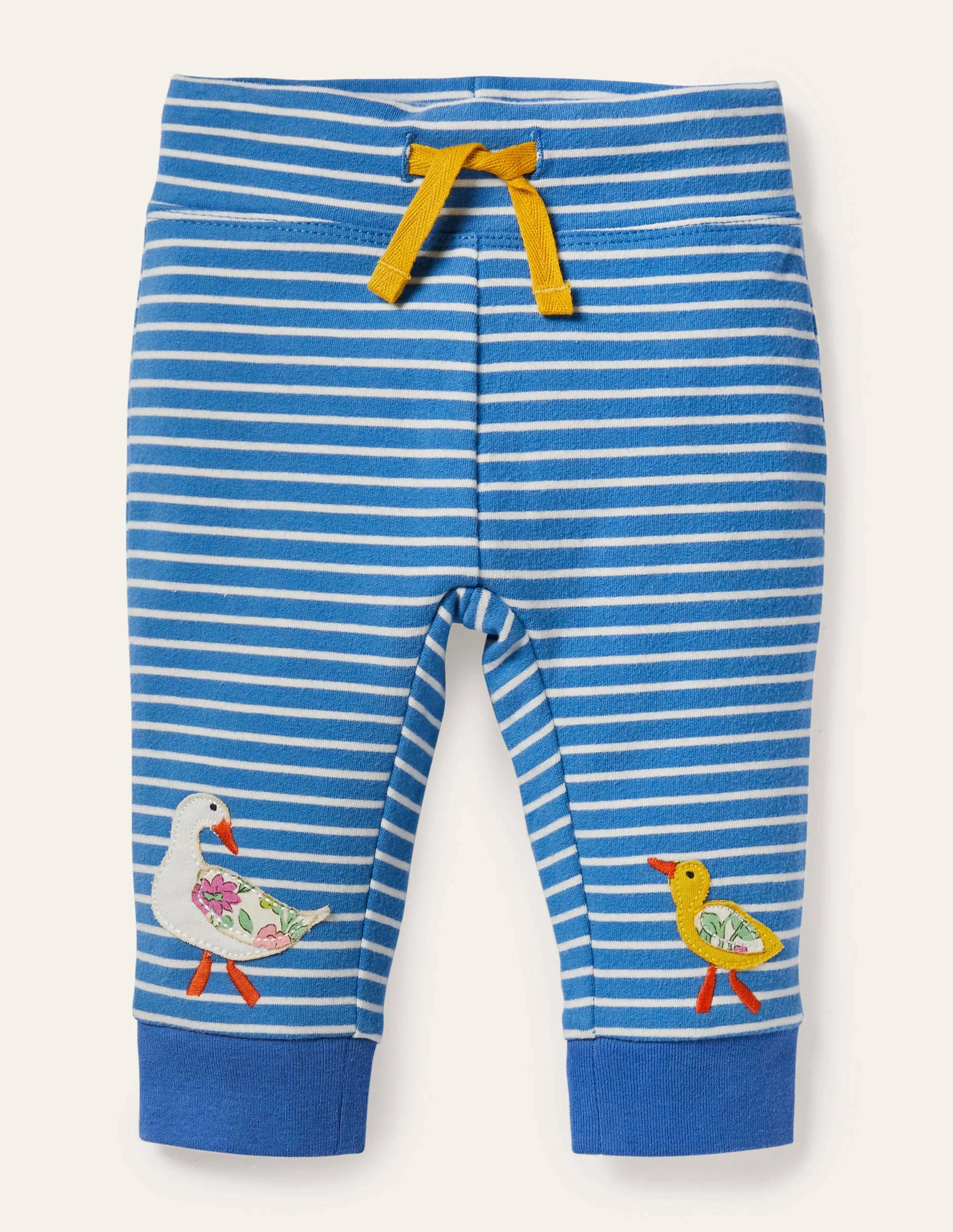 Appliqué Jersey Bottoms-Venice Blue/Ivory