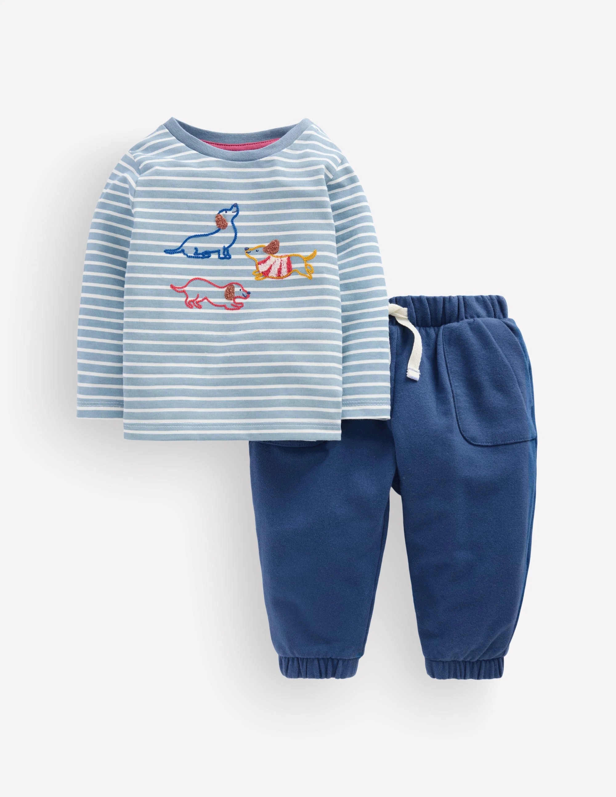 Appliqué Jersey Play Set-Blue Puppy