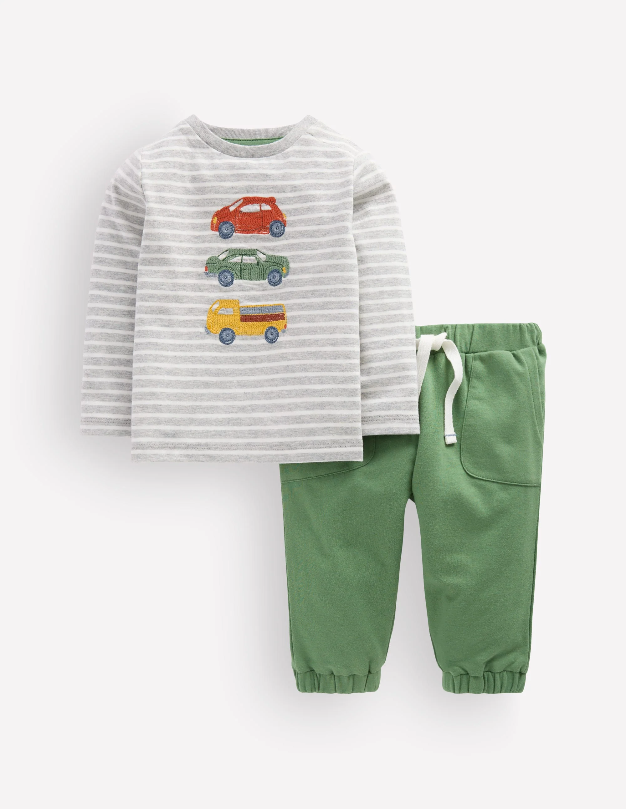 Appliqué Jersey Play Set-Green Cars