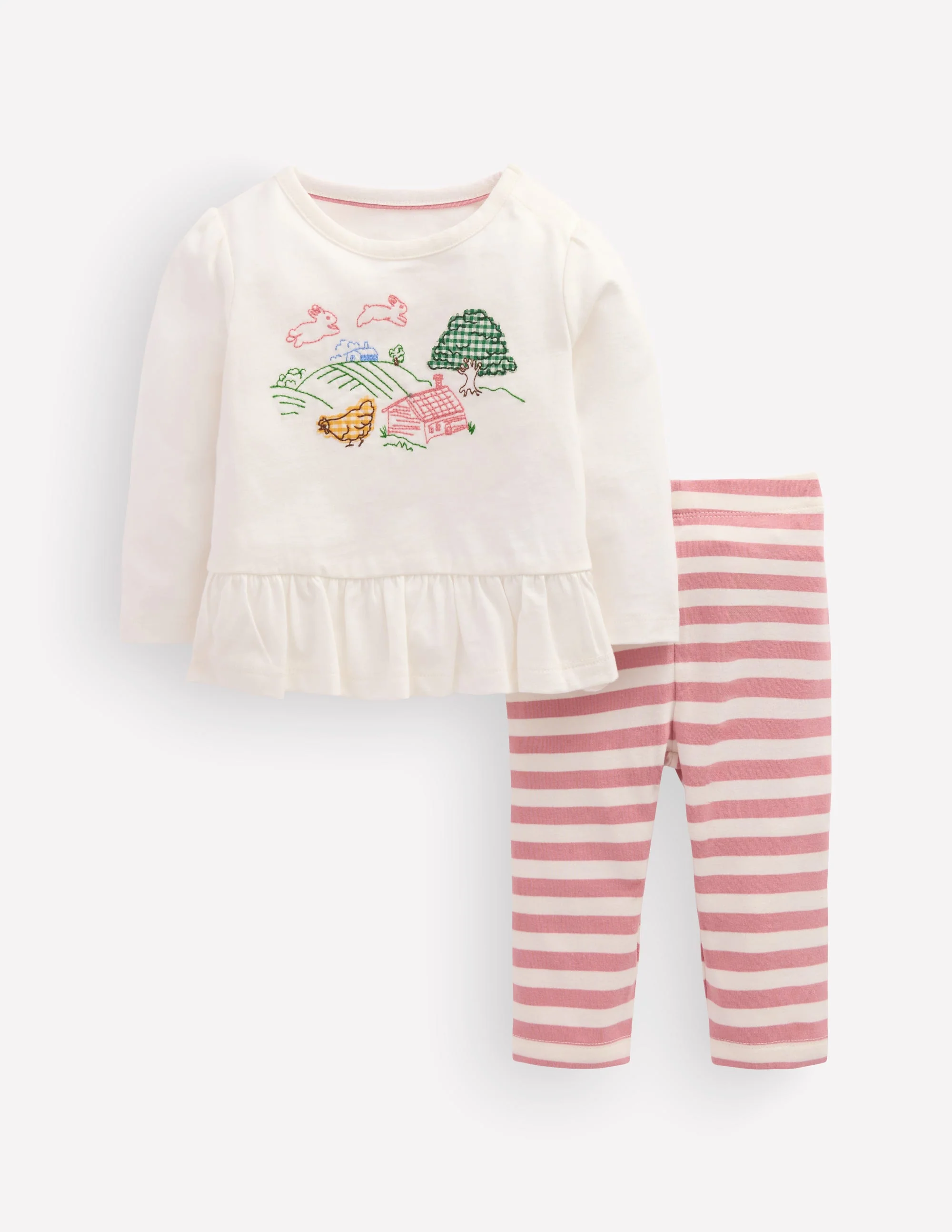 Appliqué Jersey Play Set-Ivory Farm