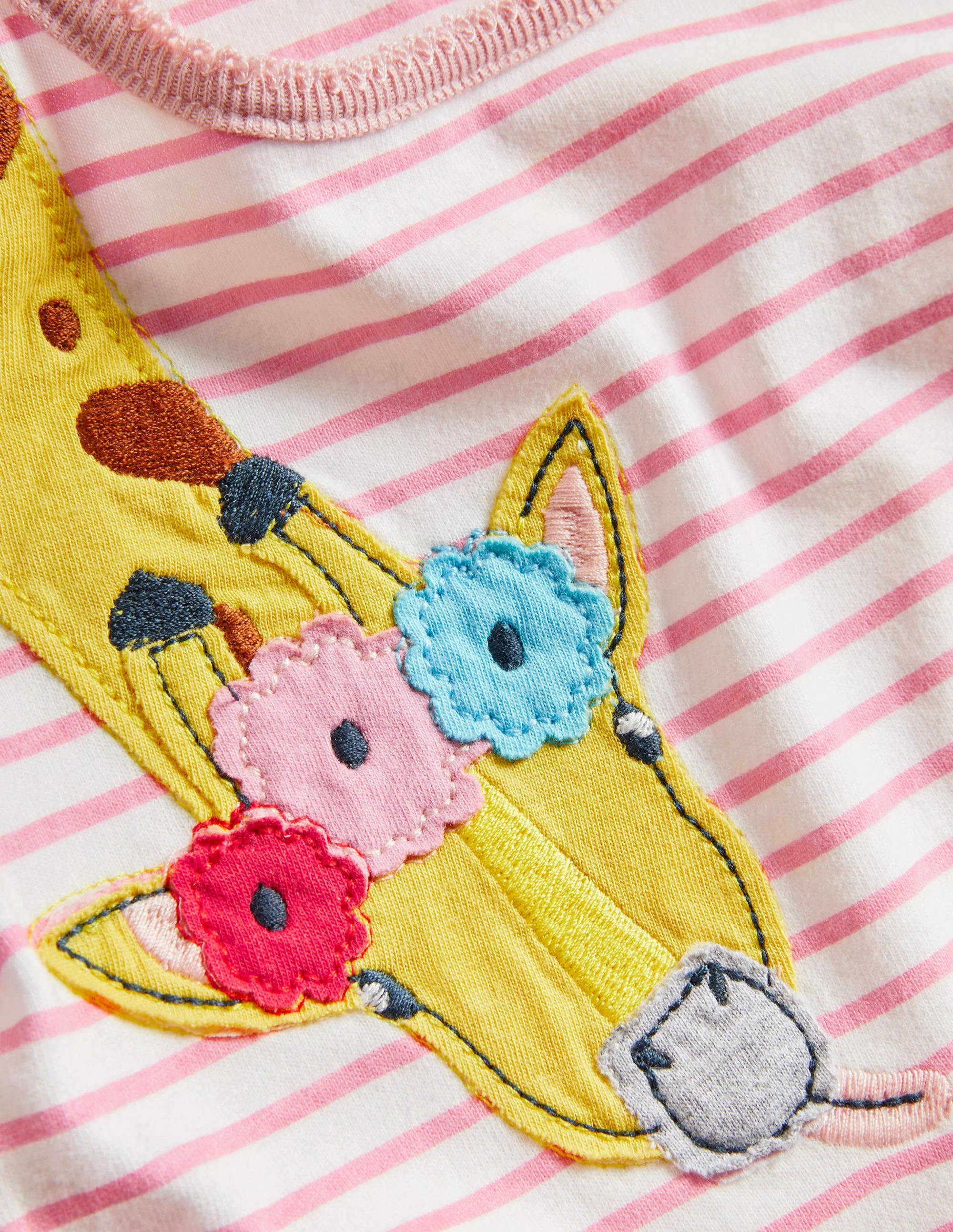 Appliqué Jersey Romper-Rainbow Animals - Image 3
