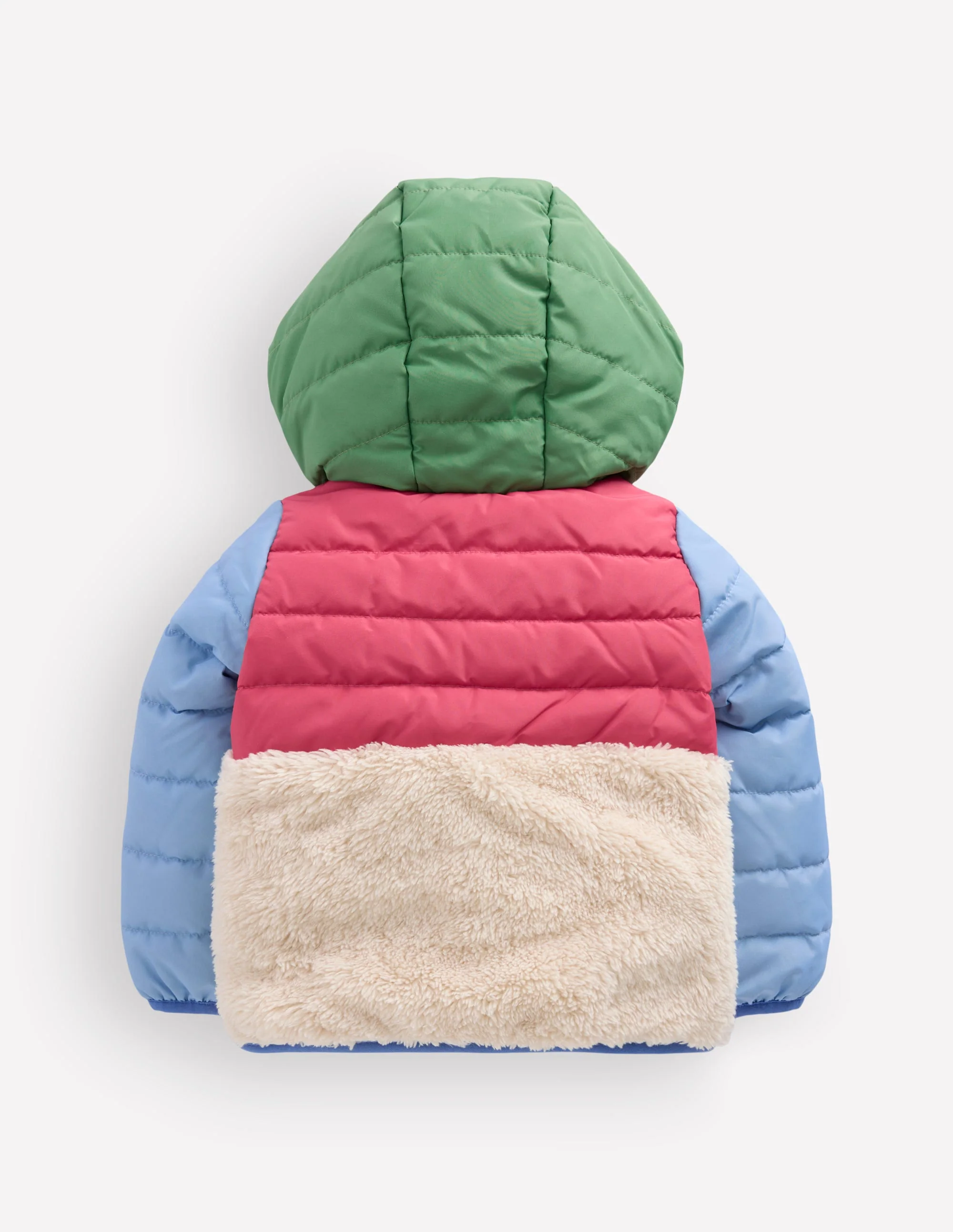 Boys Mixed Borg Jacket-Multi Colourblock - Image 2