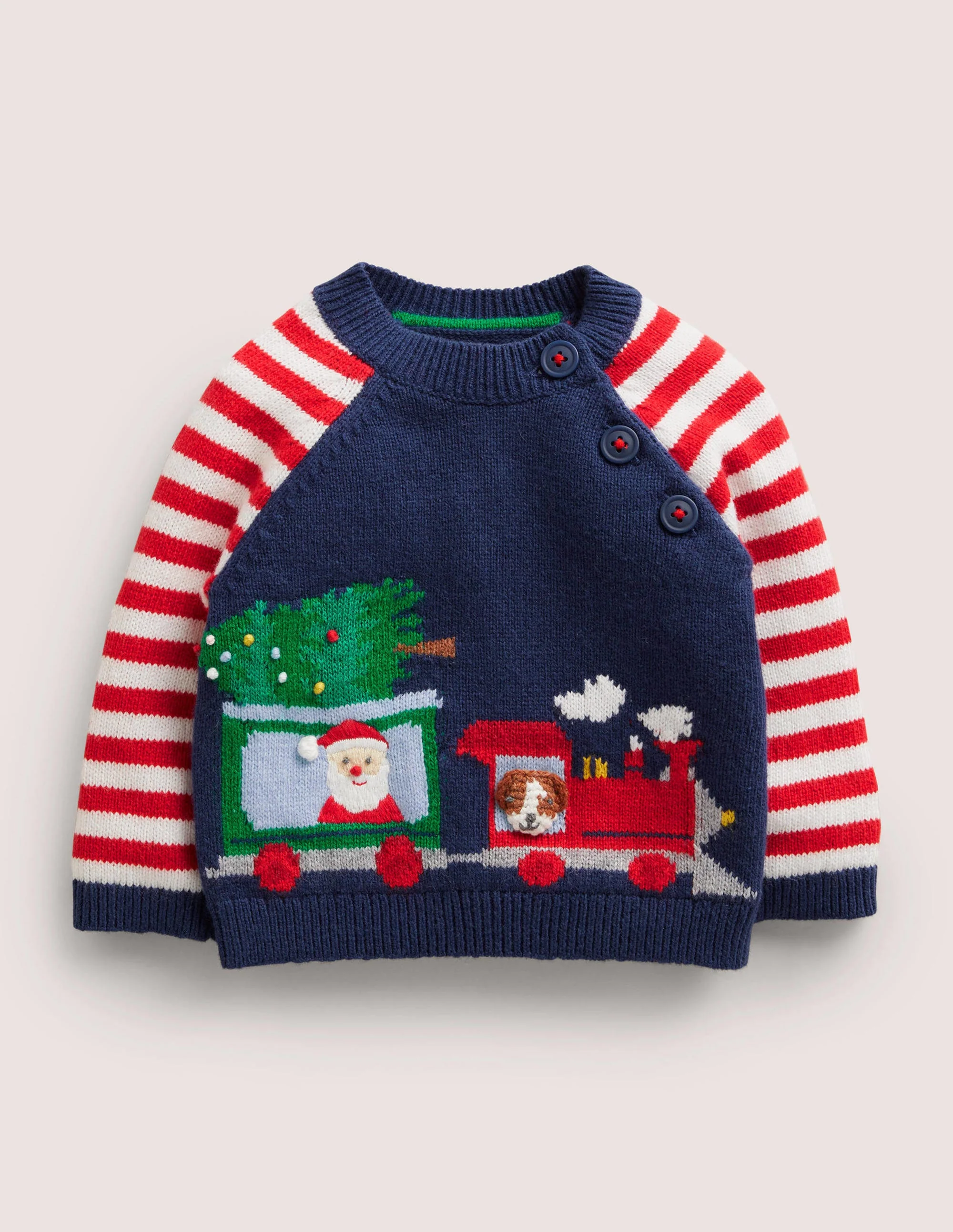 Cosy Fun Jumper-College Navy Train