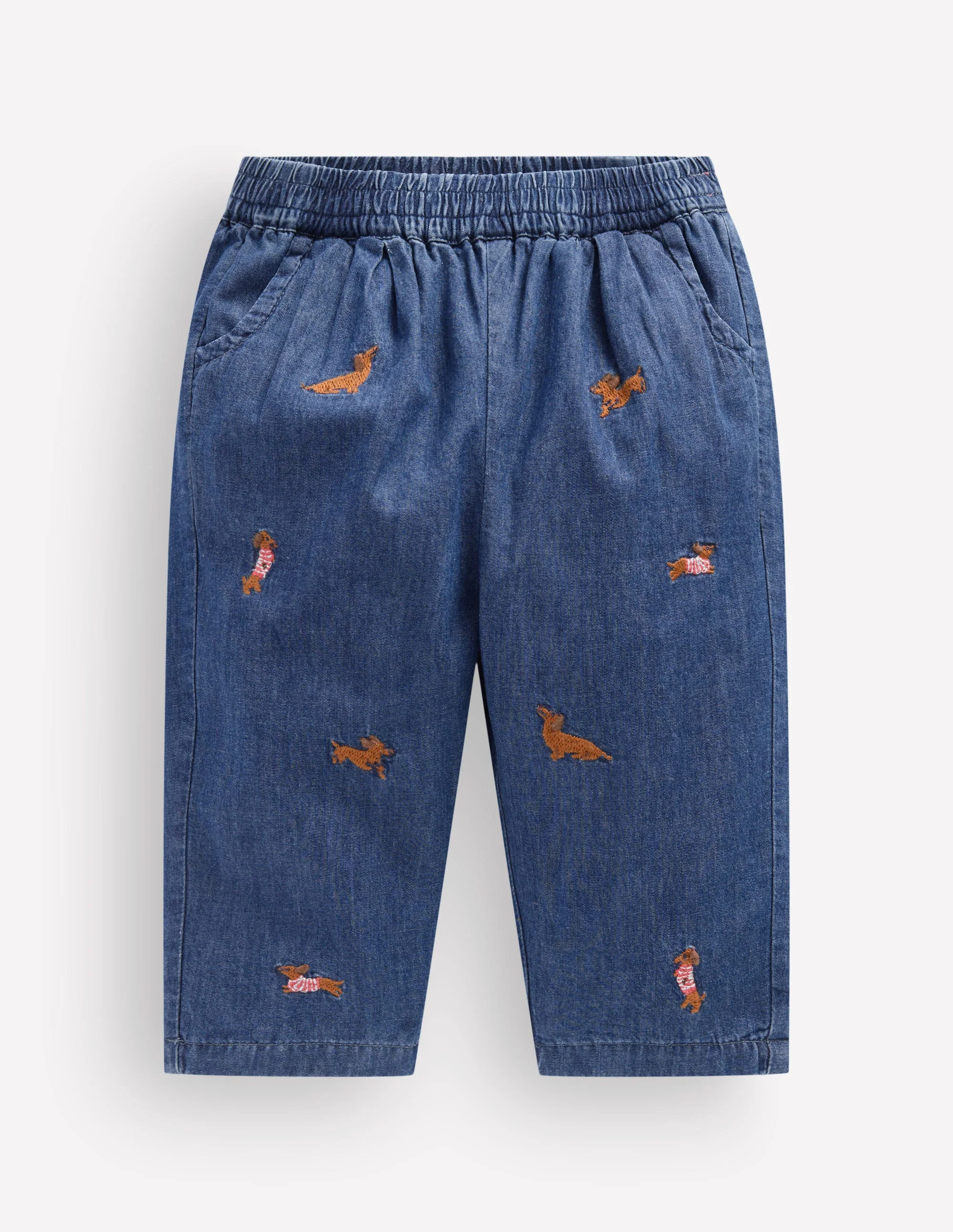 Embroidered Chambray Trouser-Chambray Dogs