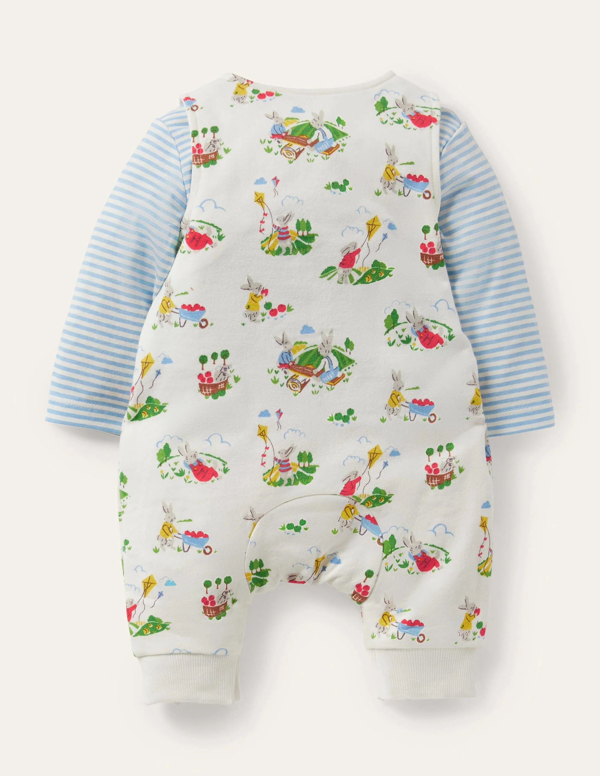 GOTS Organic Dungaree Set-Ivory Daydreaming Bunny - Image 2