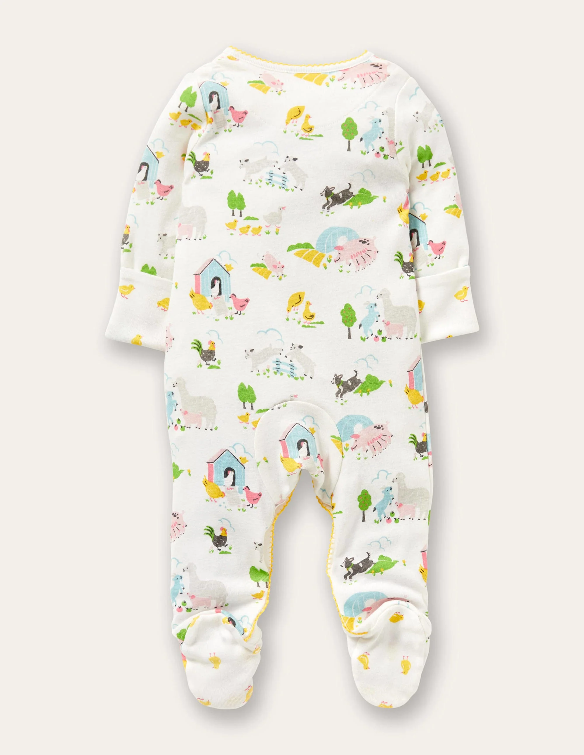 GOTS Organic Sleepsuit-Multi Farmyard Friends - Image 2