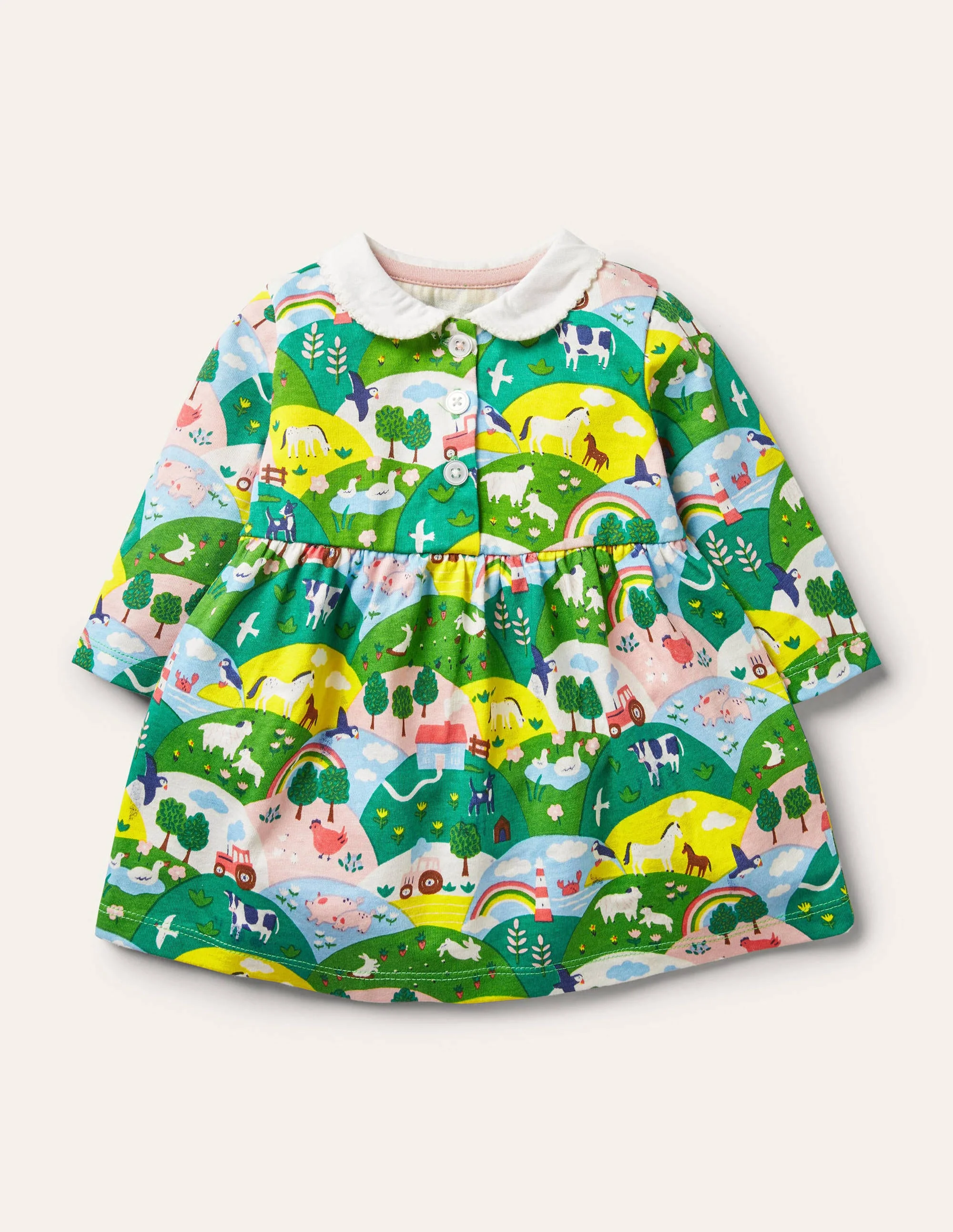Jersey Collared Dress-Multi Coastal Farm