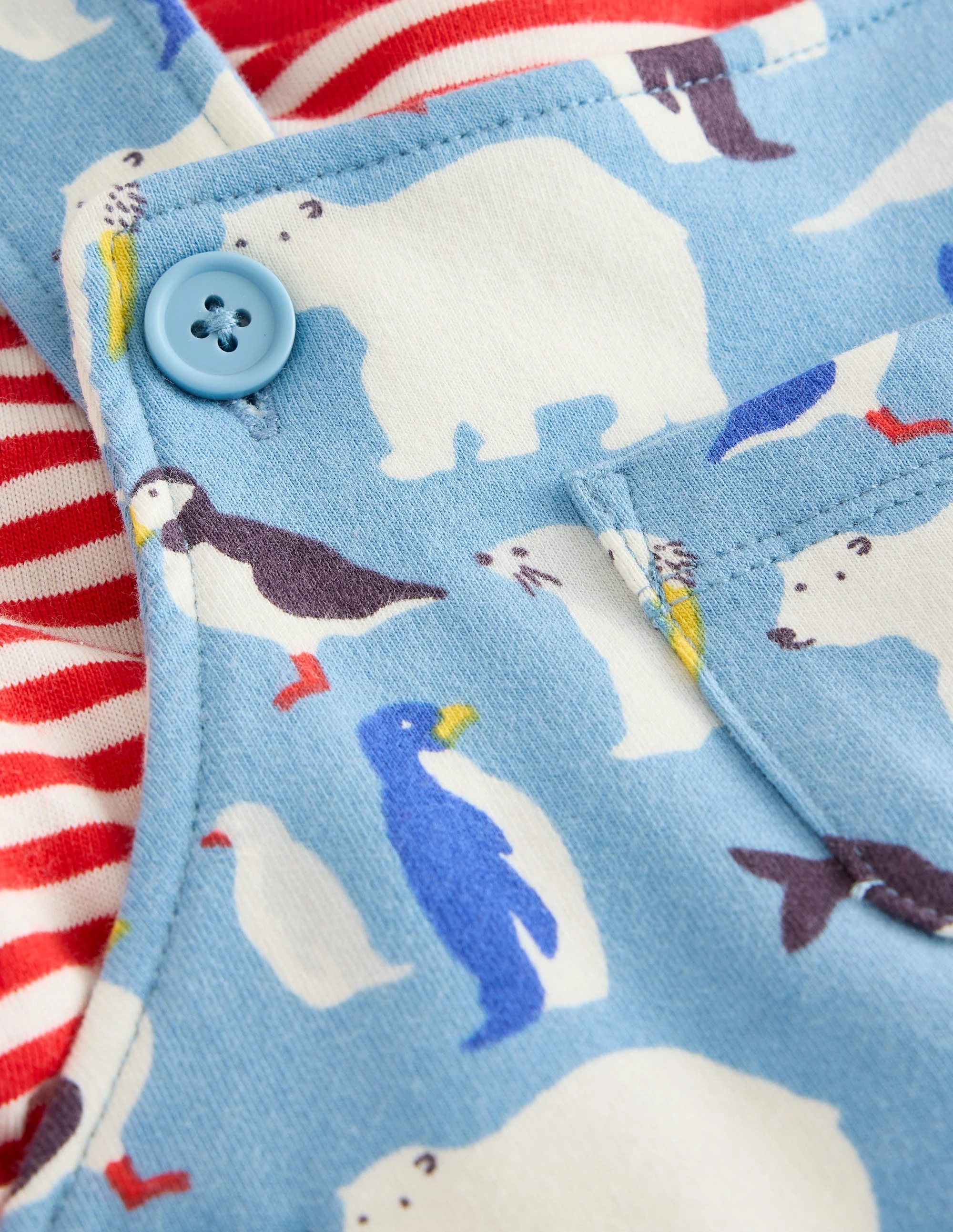 Jersey Dungarees Set-Glacier Blue Arctic Animals - Image 3