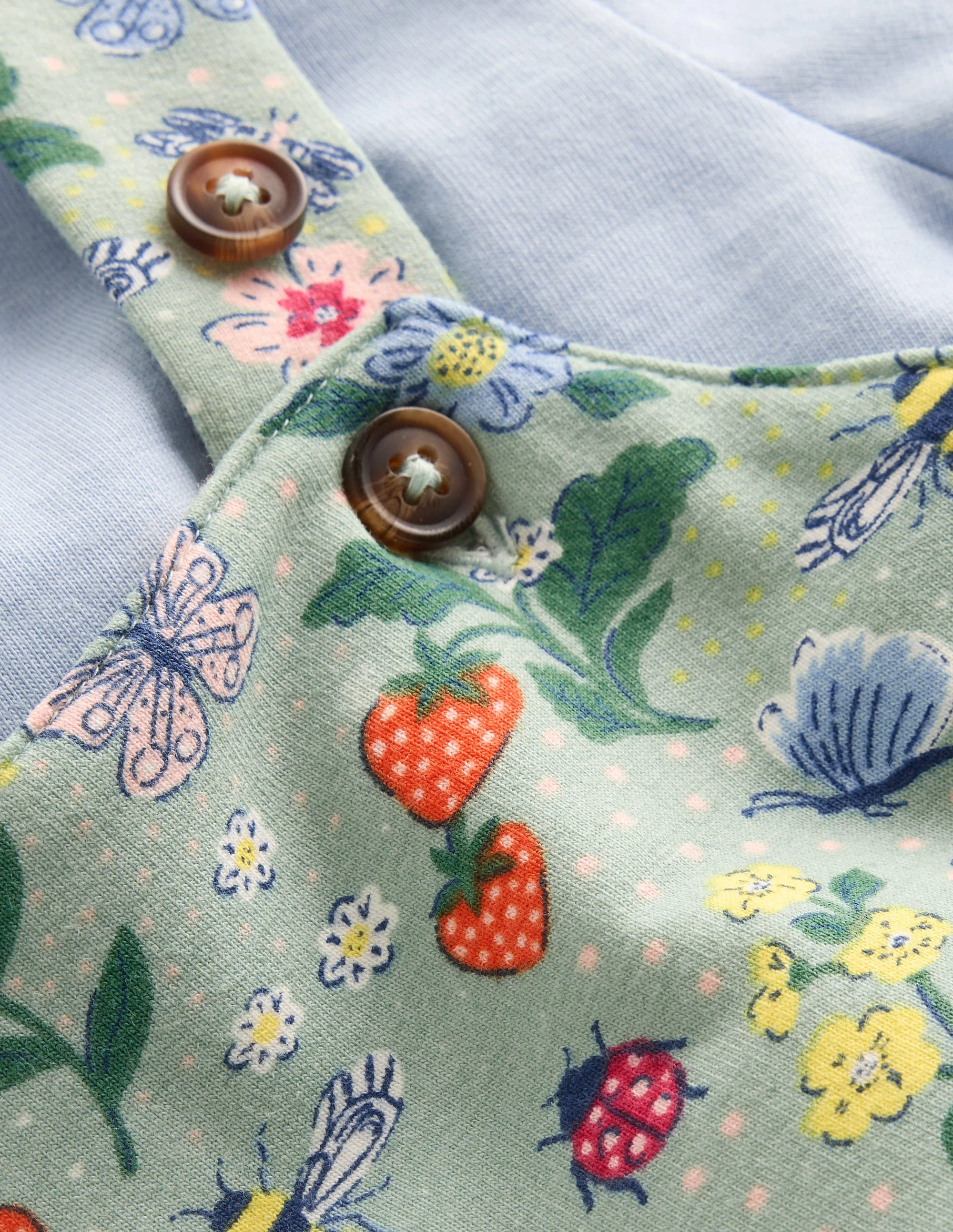 Jersey Dungarees Set-Green Bee Garden - Image 3