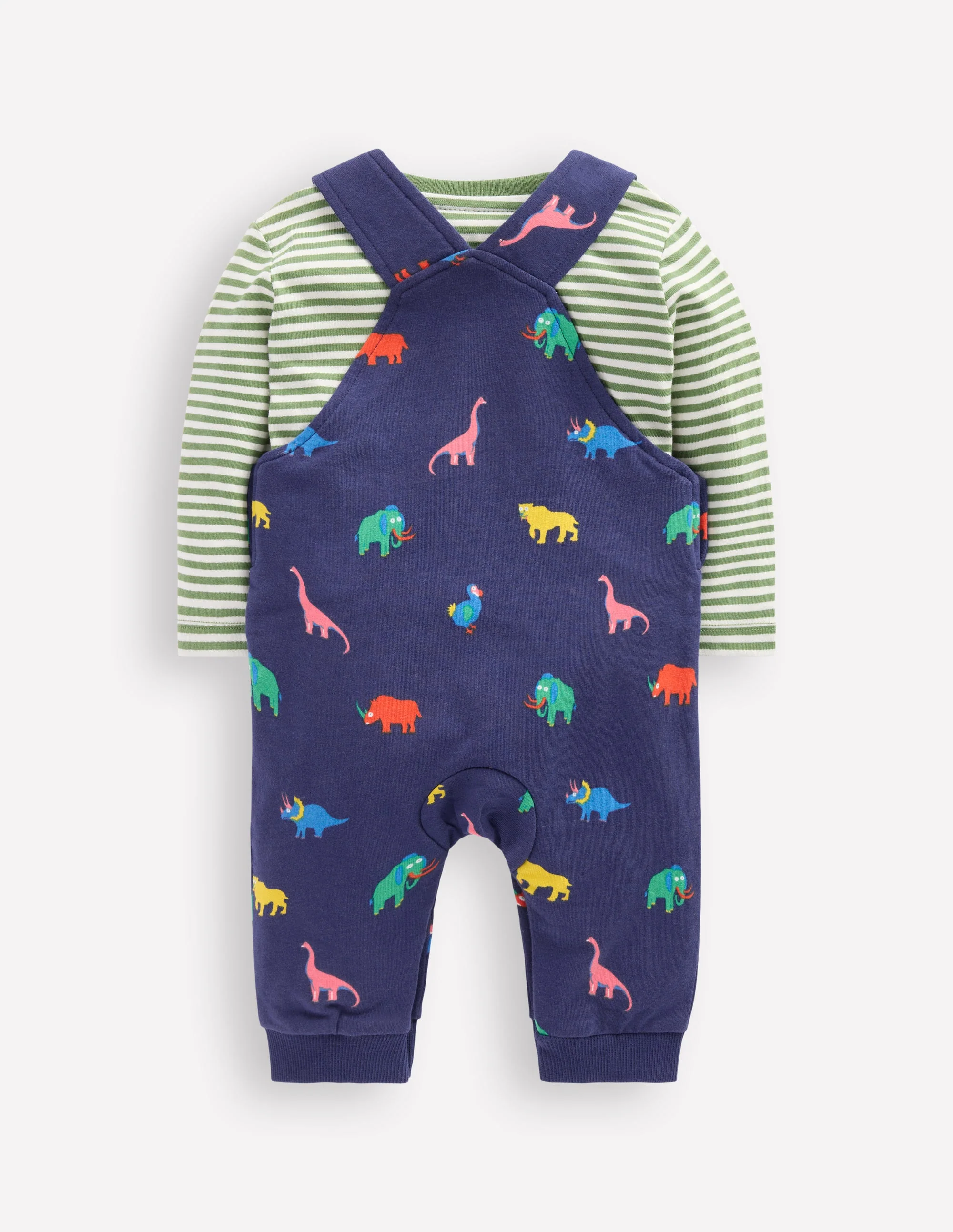 Jersey Dungarees Set-Multi Prehistoric Animals - Image 2