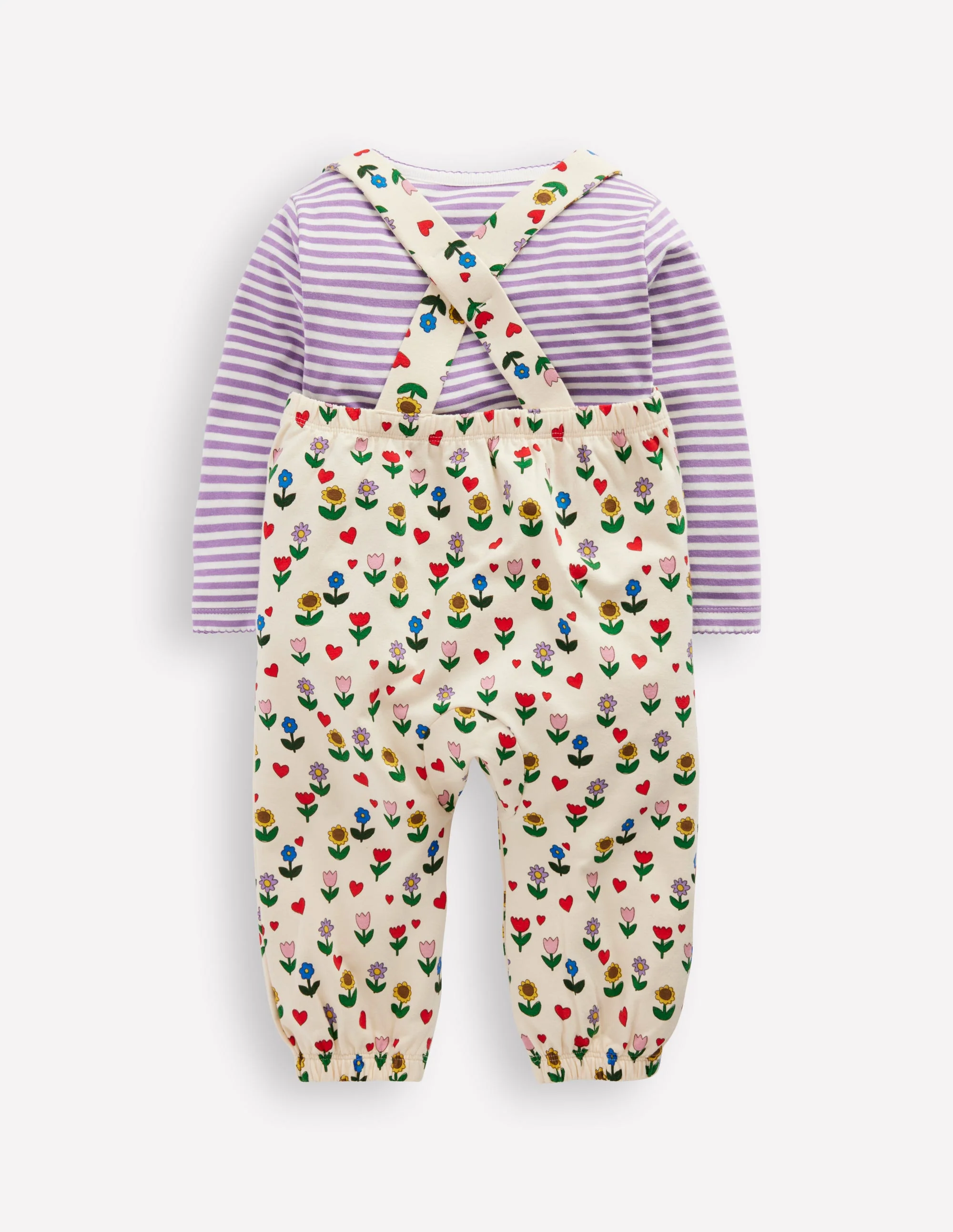 Jersey Dungarees Set-Multi Sunflower Garden - Image 2