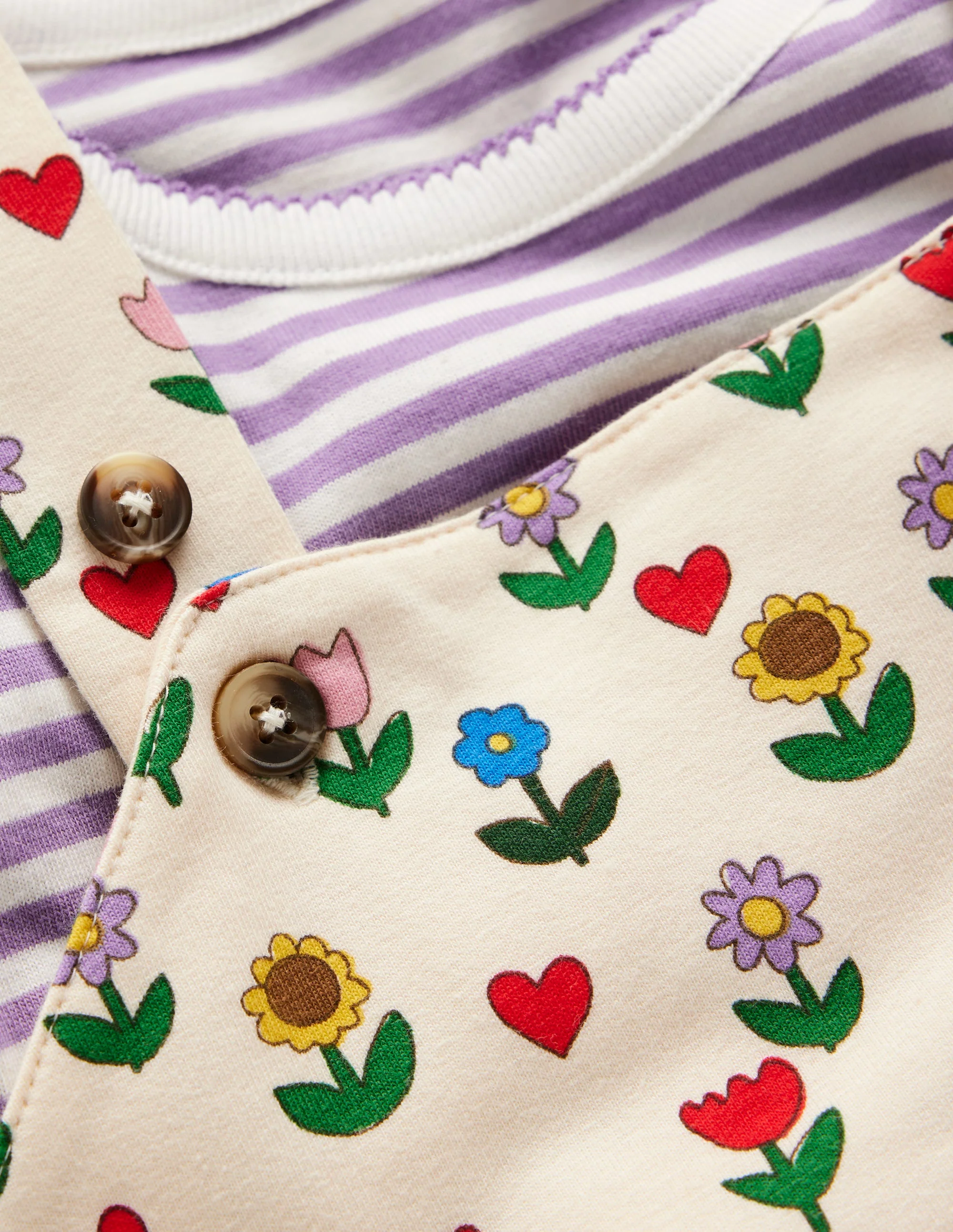 Jersey Dungarees Set-Multi Sunflower Garden - Image 3