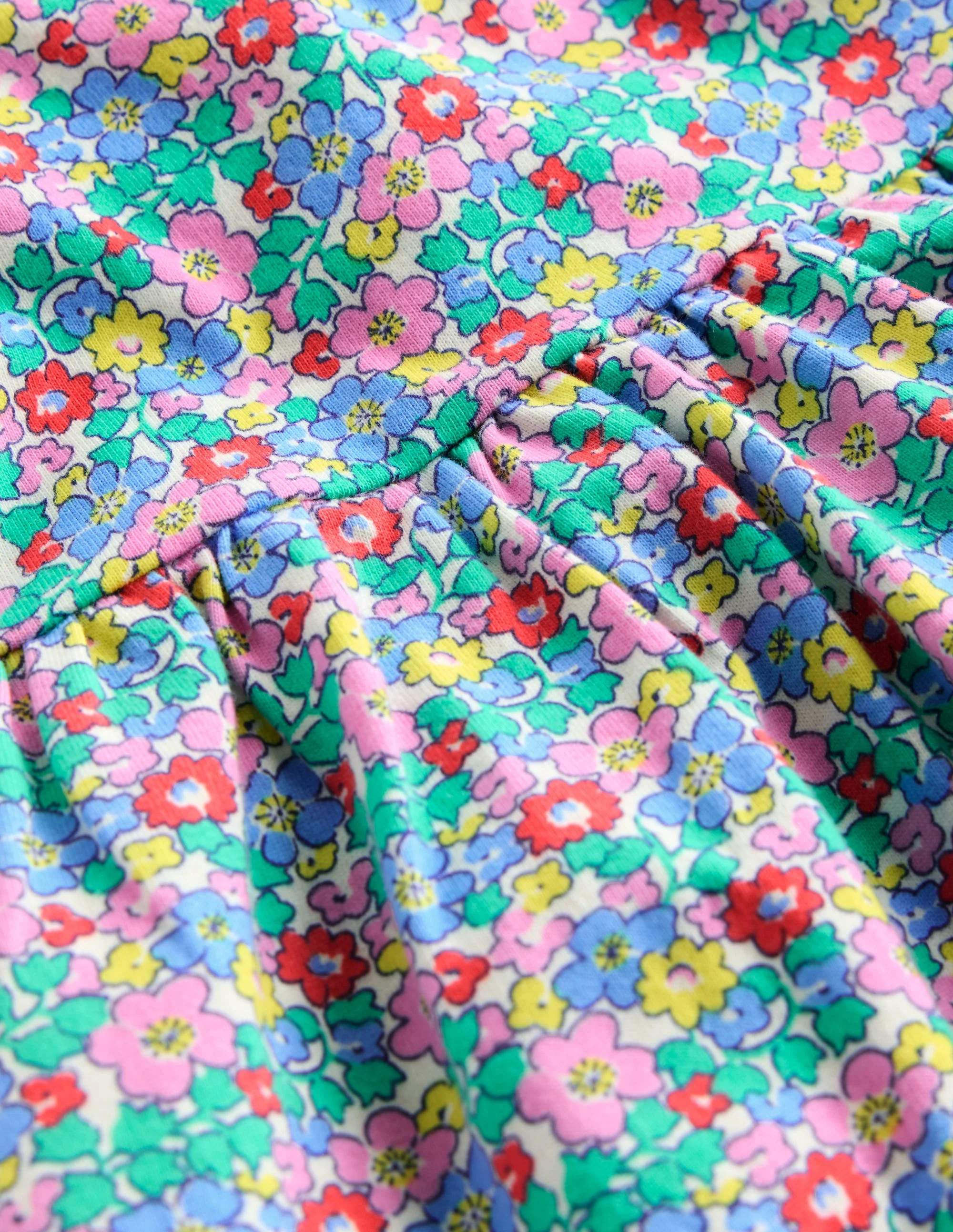 Jersey Frill Sleeve Dress-Multi Flowerbed - Image 3