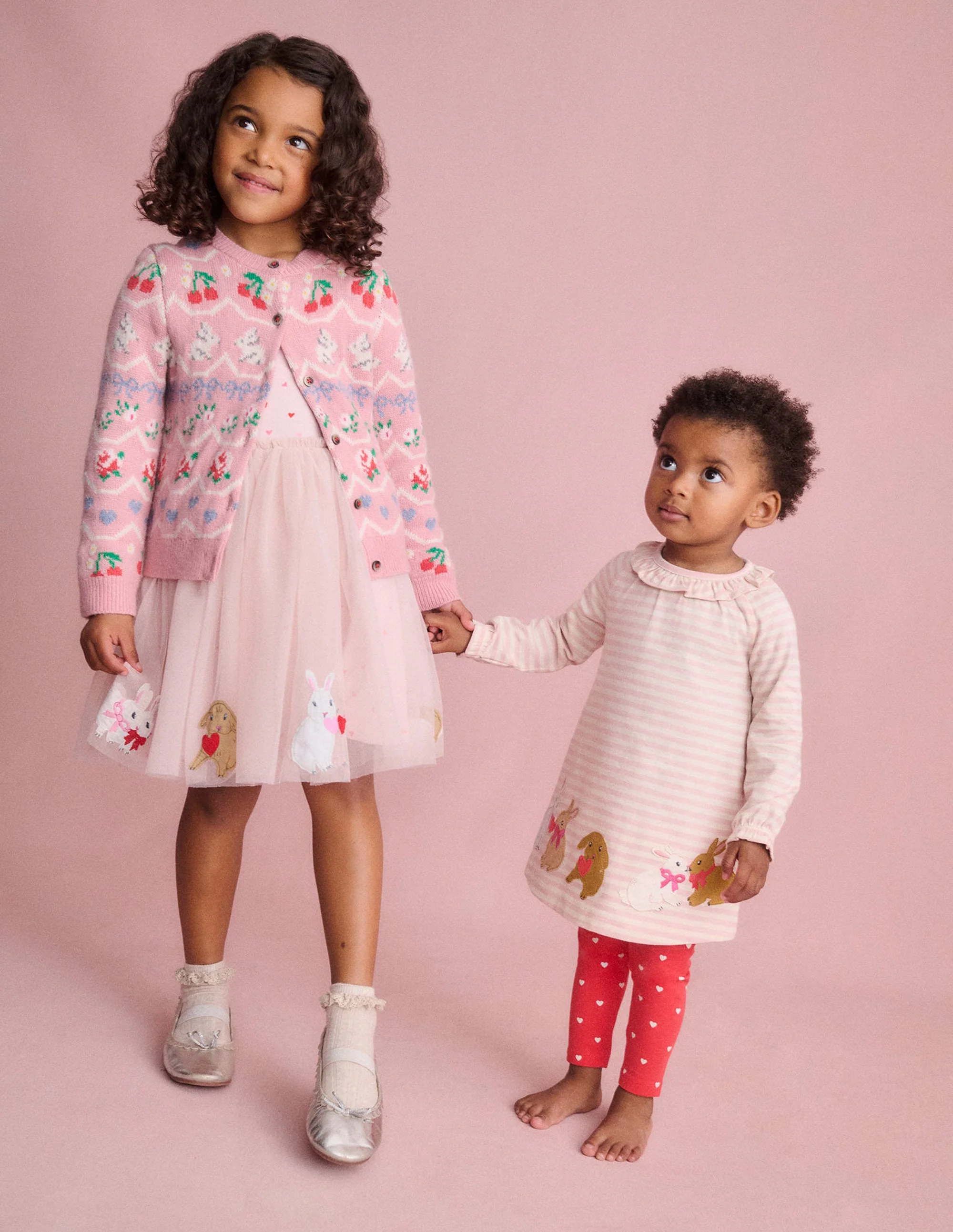 Jersey Logo Dress Set-Chalk Pink Bunnies - Image 5