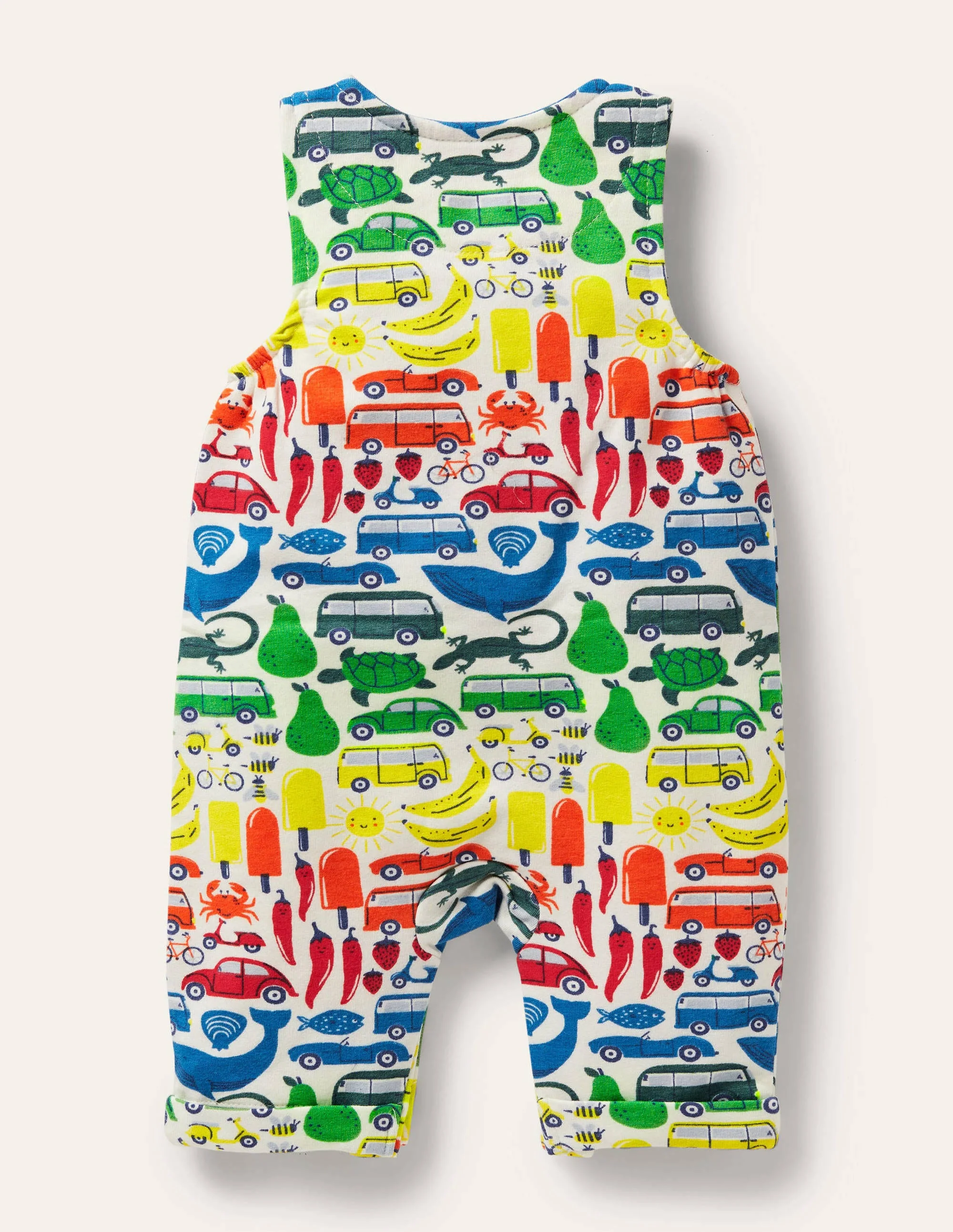 Jersey Printed Romper-Ivory Rainbow Road Trip - Image 2