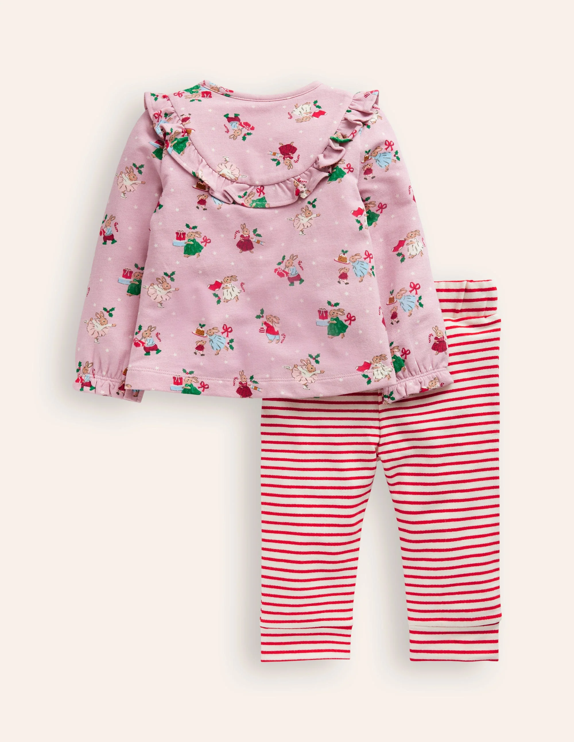 Jersey Top and Leggings-Soft Pink Bunnies - Image 2