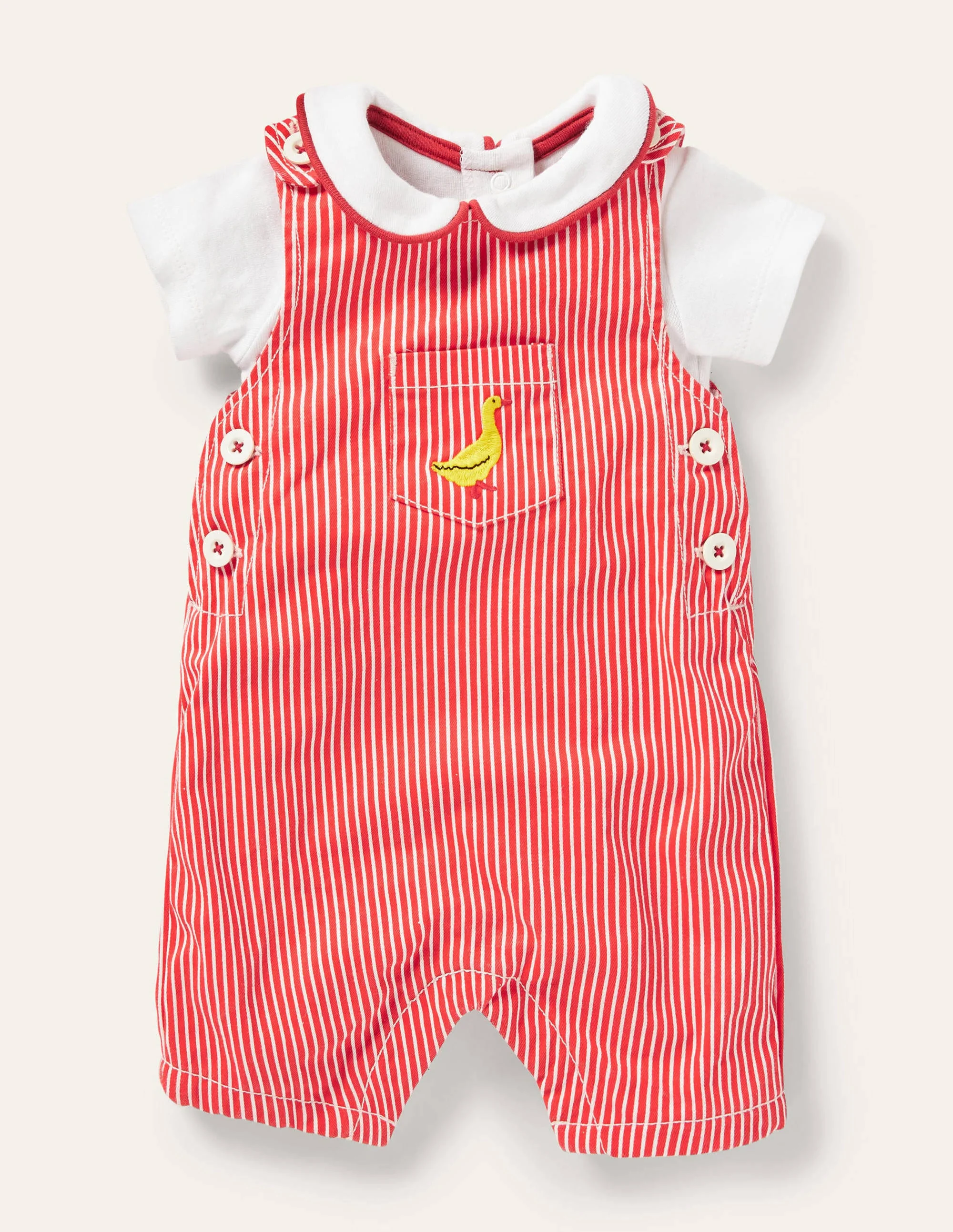 Nostalgic Playset-Ivory/Red Ticking Duck