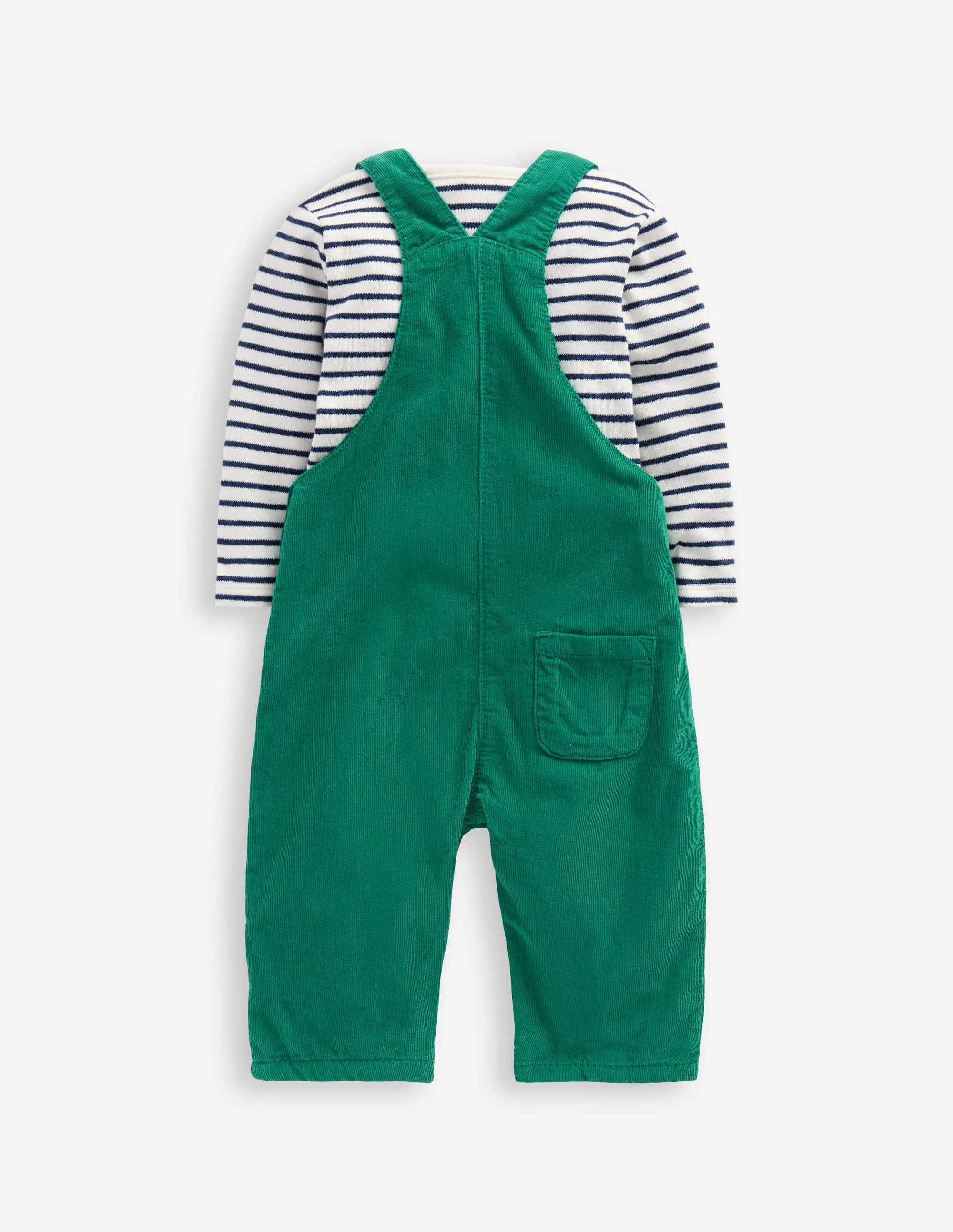 Novelty Cord Dungarees Set-Jewel Green - Image 2
