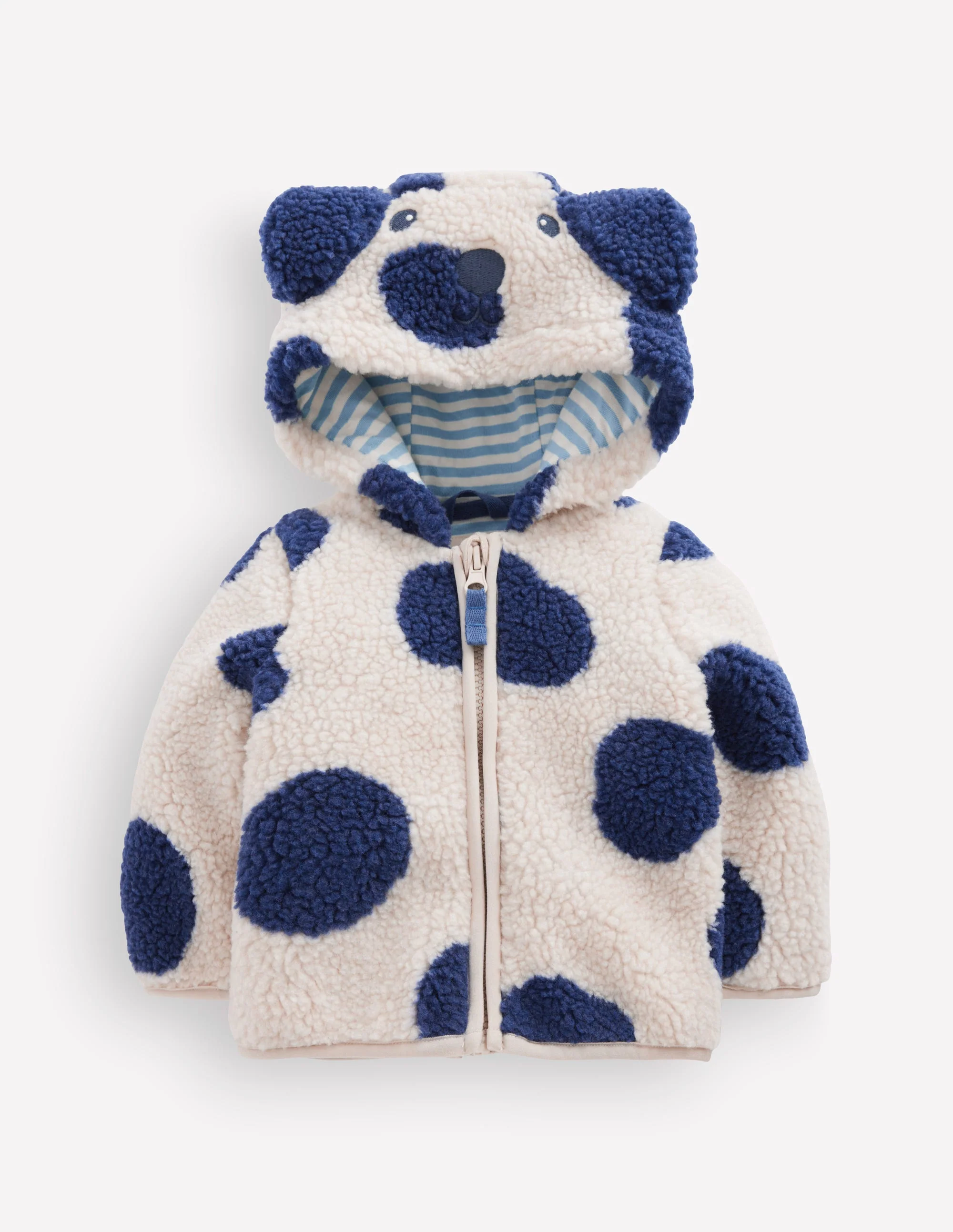 Novelty Cosy Borg Jacket-Navy & Ivory Dog - Image 2