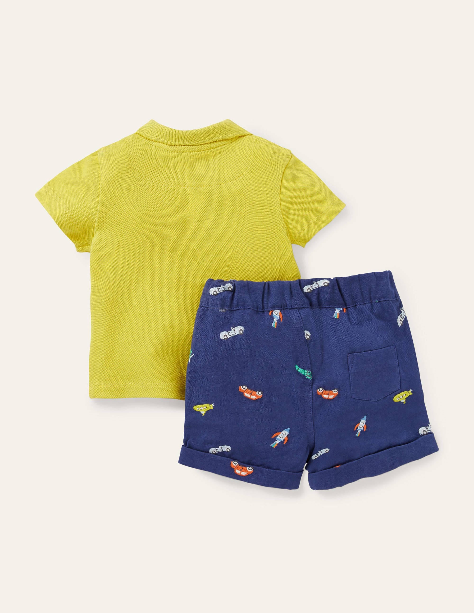 Piqué Polo Short Set-Starboard Blue Animals - Image 2
