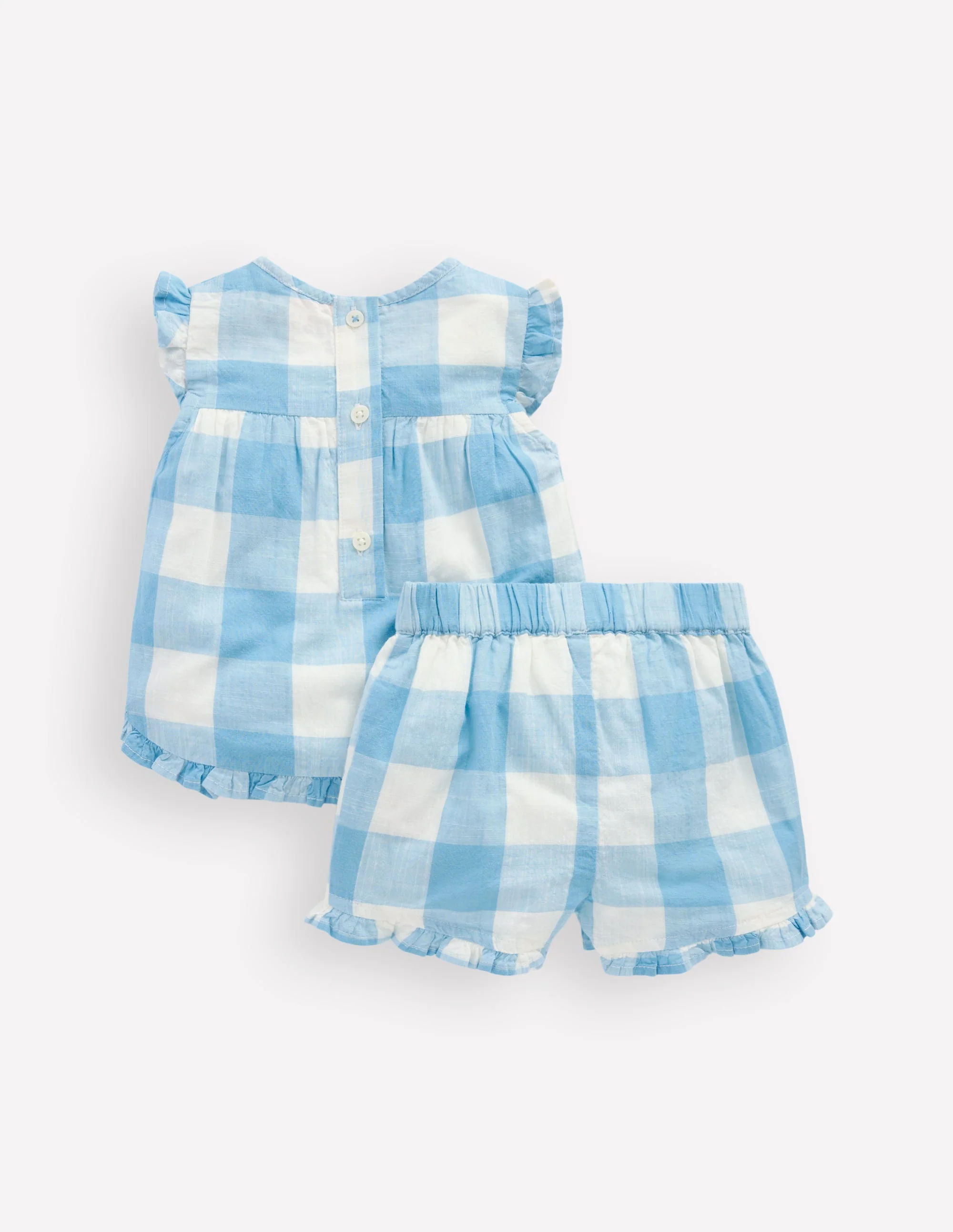 Pretty Trim Woven Play Set-Blue Gingham Embroidery - Image 2