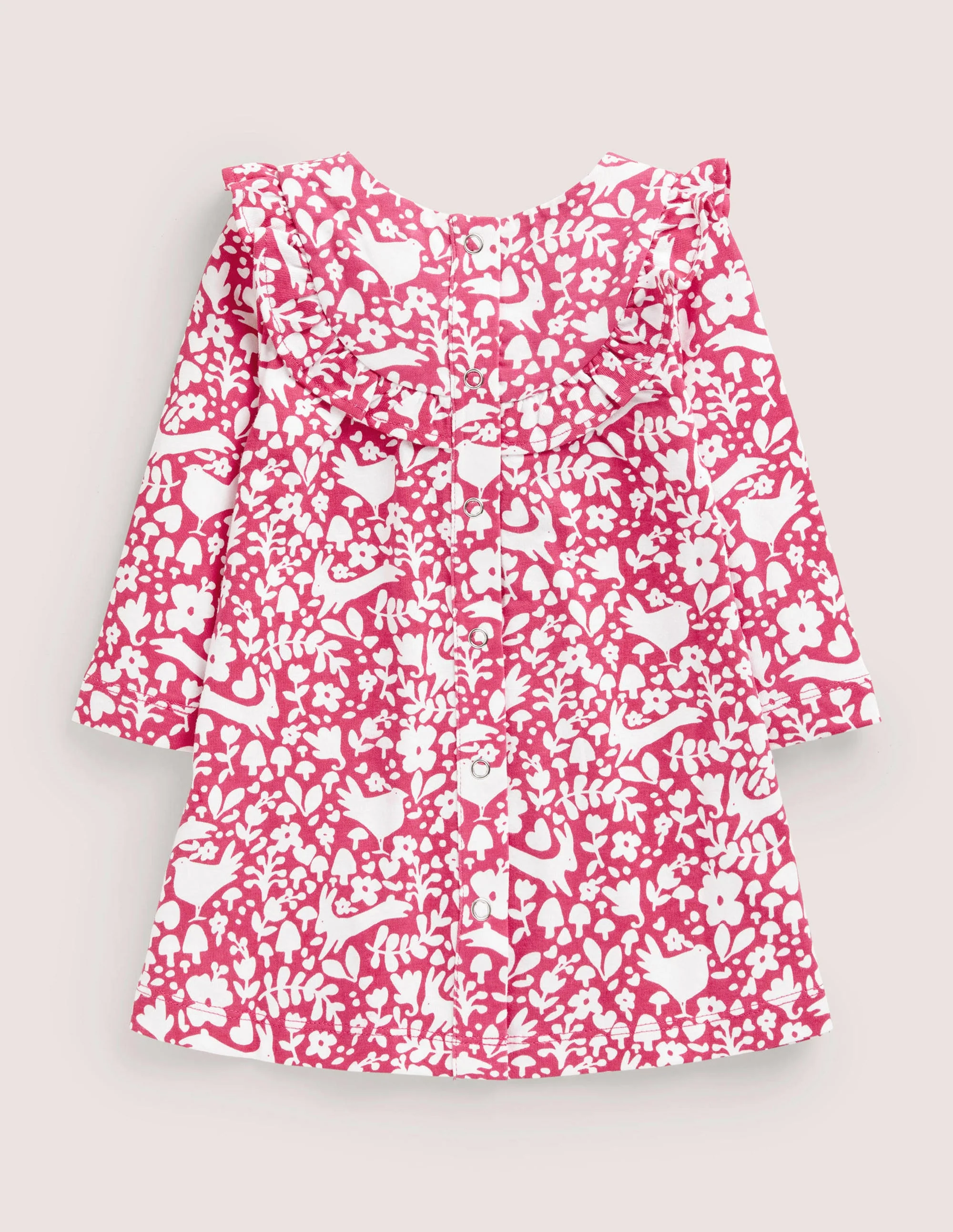 Printed Long Sleeve Dress-Sweet Pink Woodland - Image 2