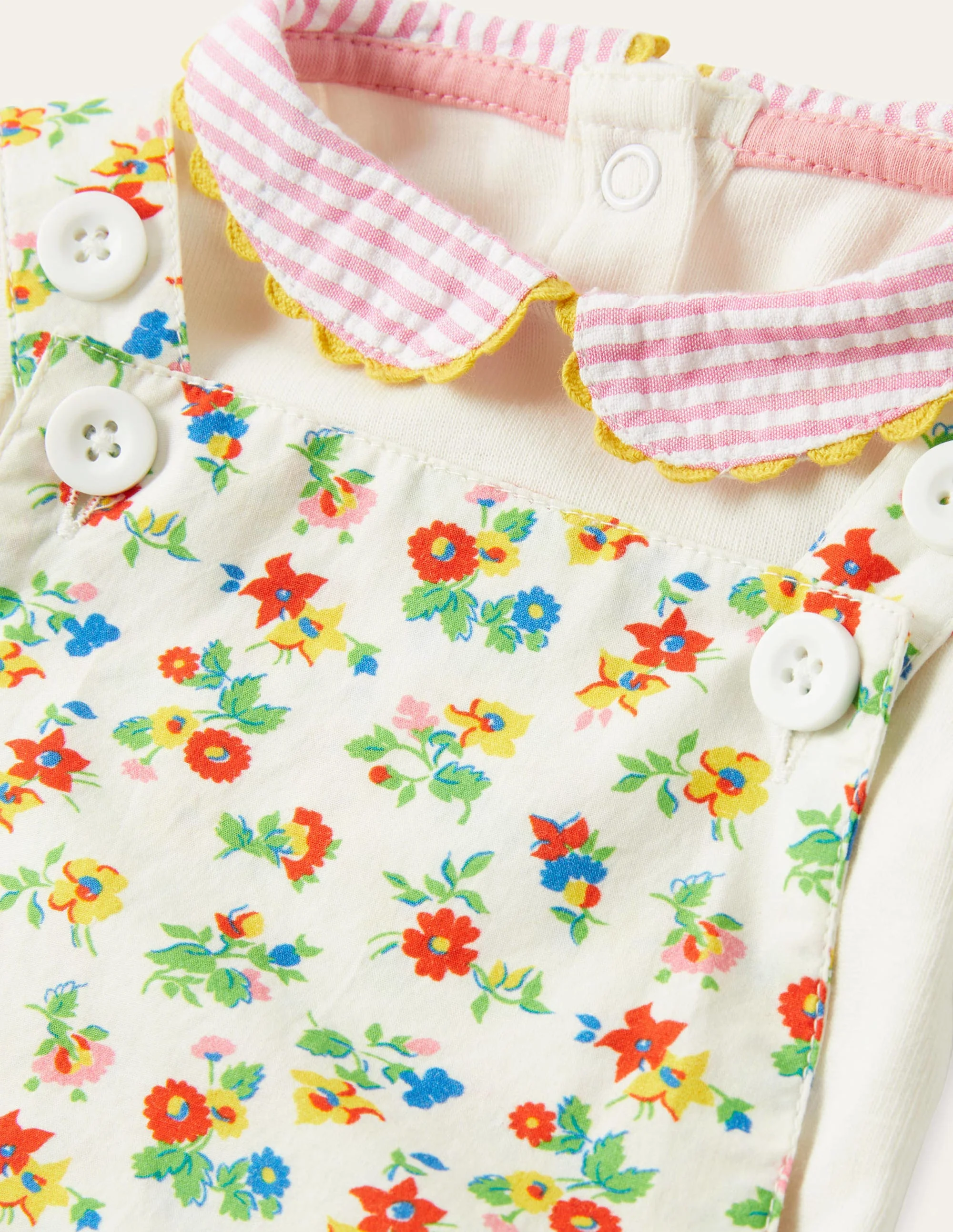 Printed Romper and body set-Ivory Patchwork Floral - Image 3