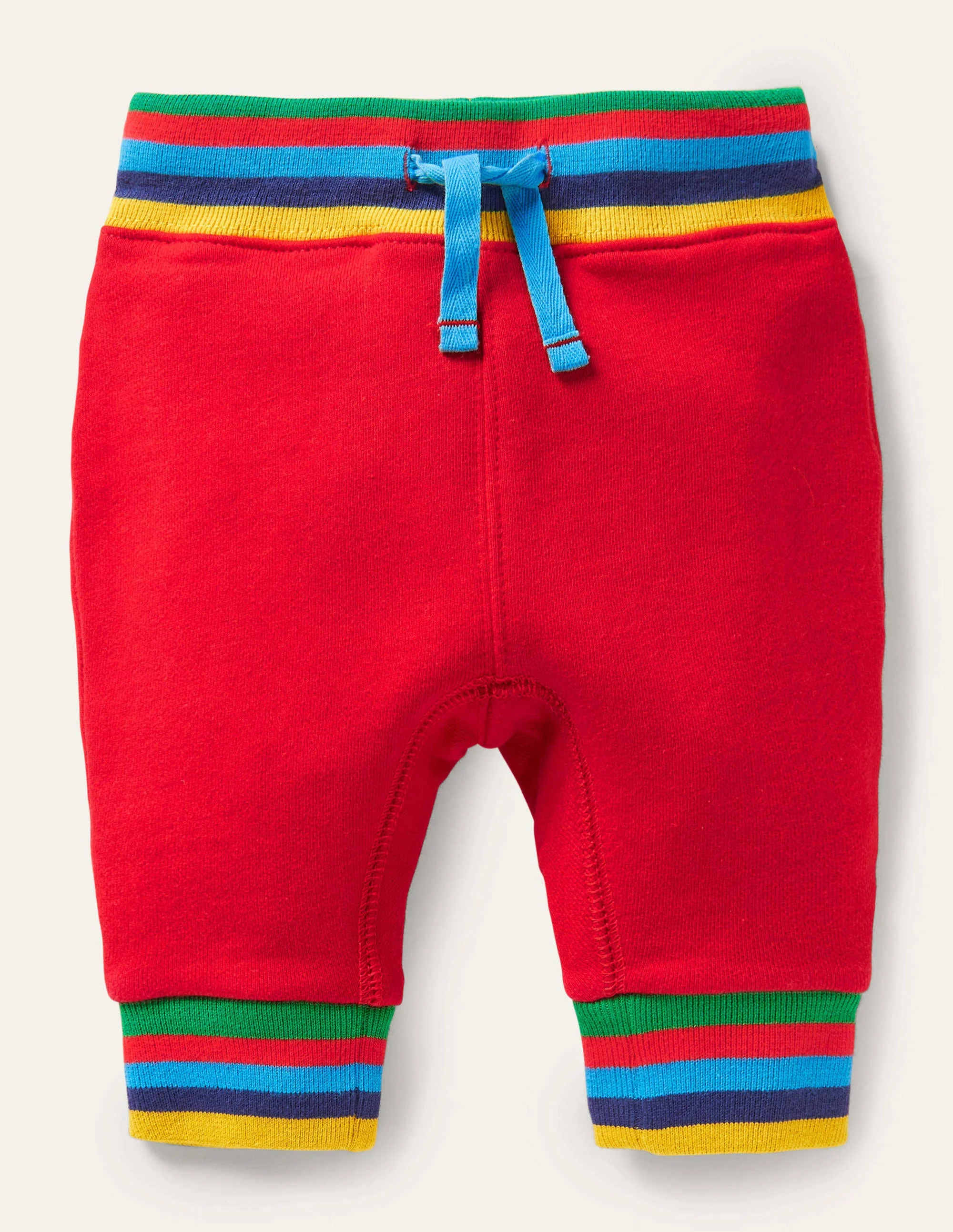 Rainbow Rib Jersey Bottoms-Rockabilly Red