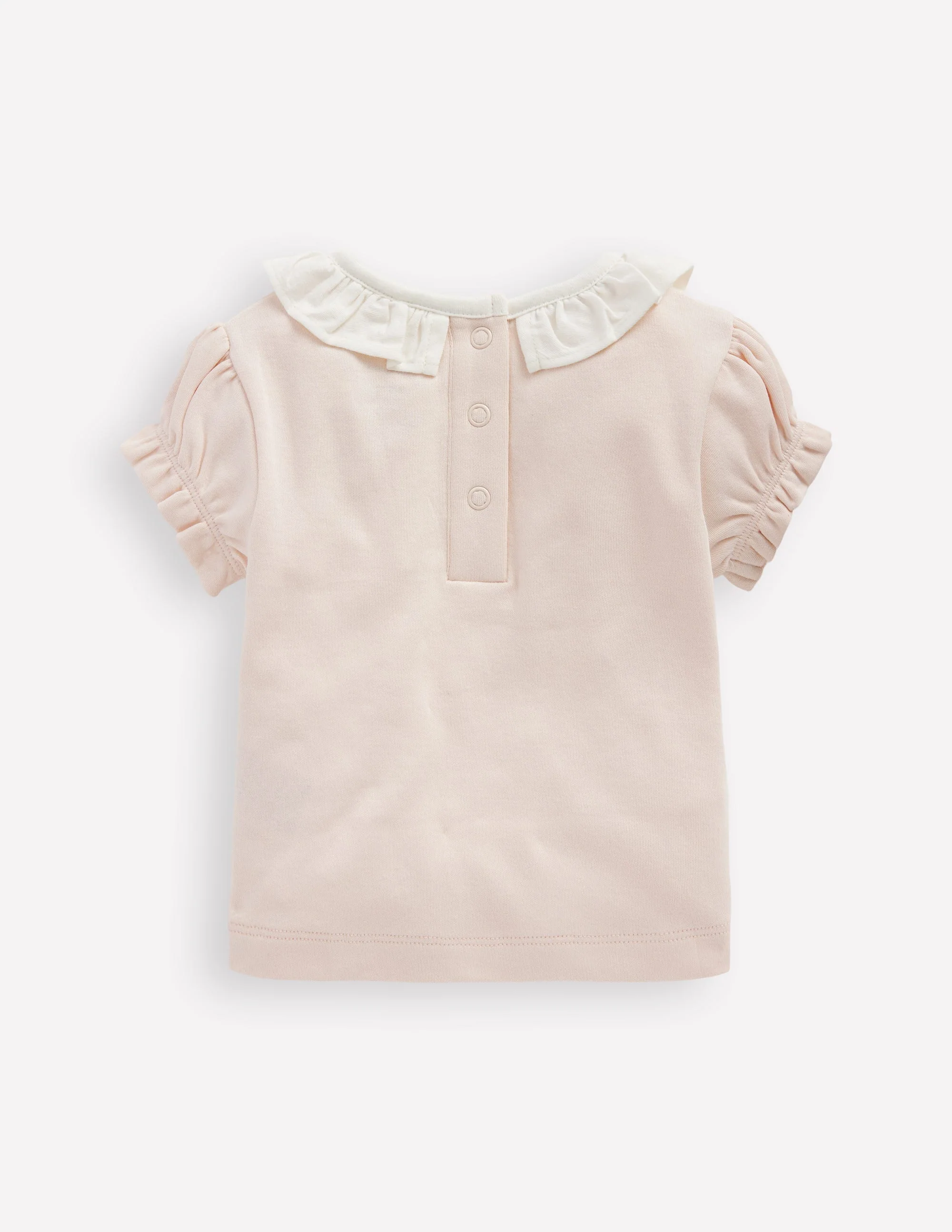 Ruffle Neck T-Shirt-Chalk Pink - Image 2
