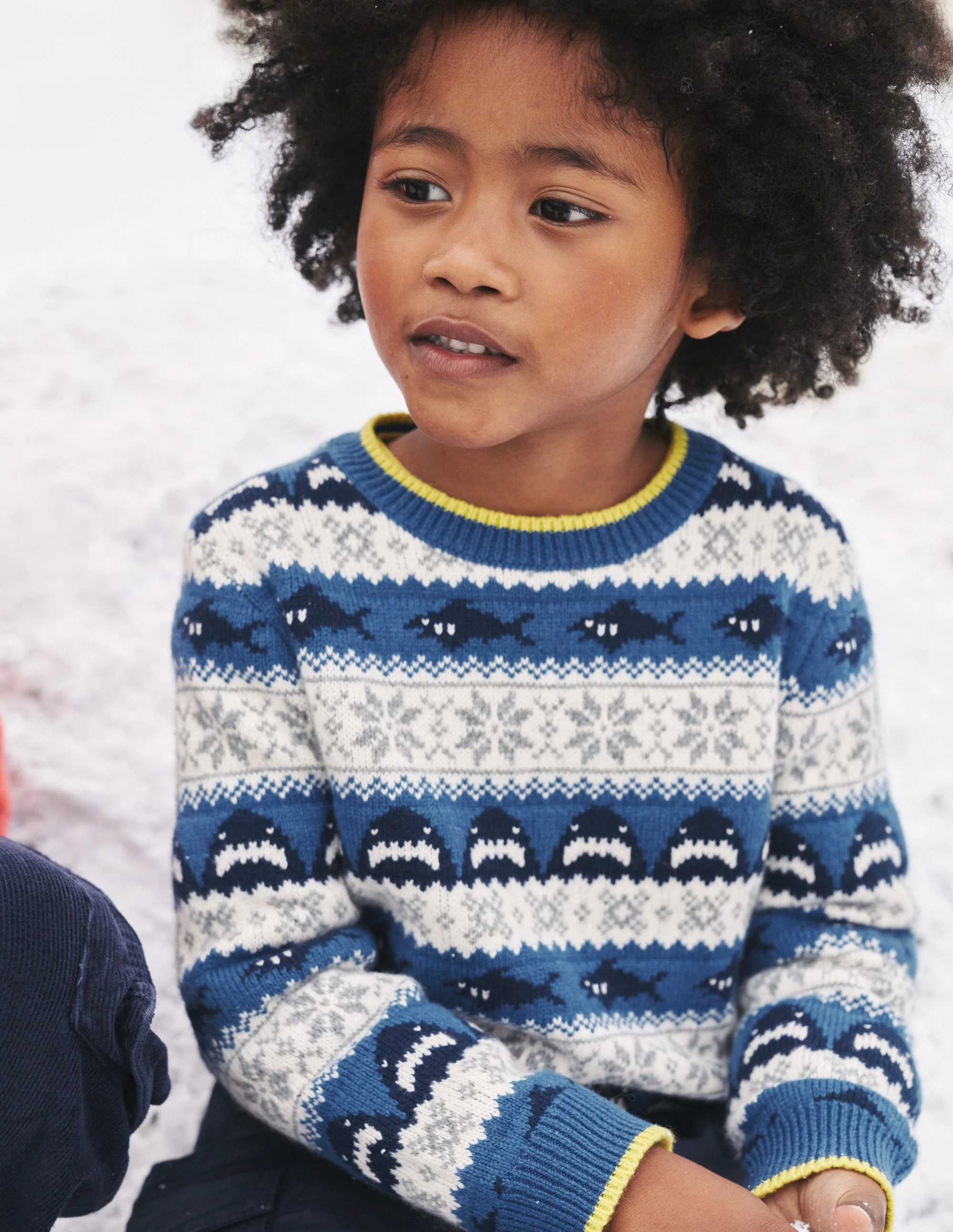 All Over Fair Isle Jumper-Dark Cobalt Sharks - Image 4