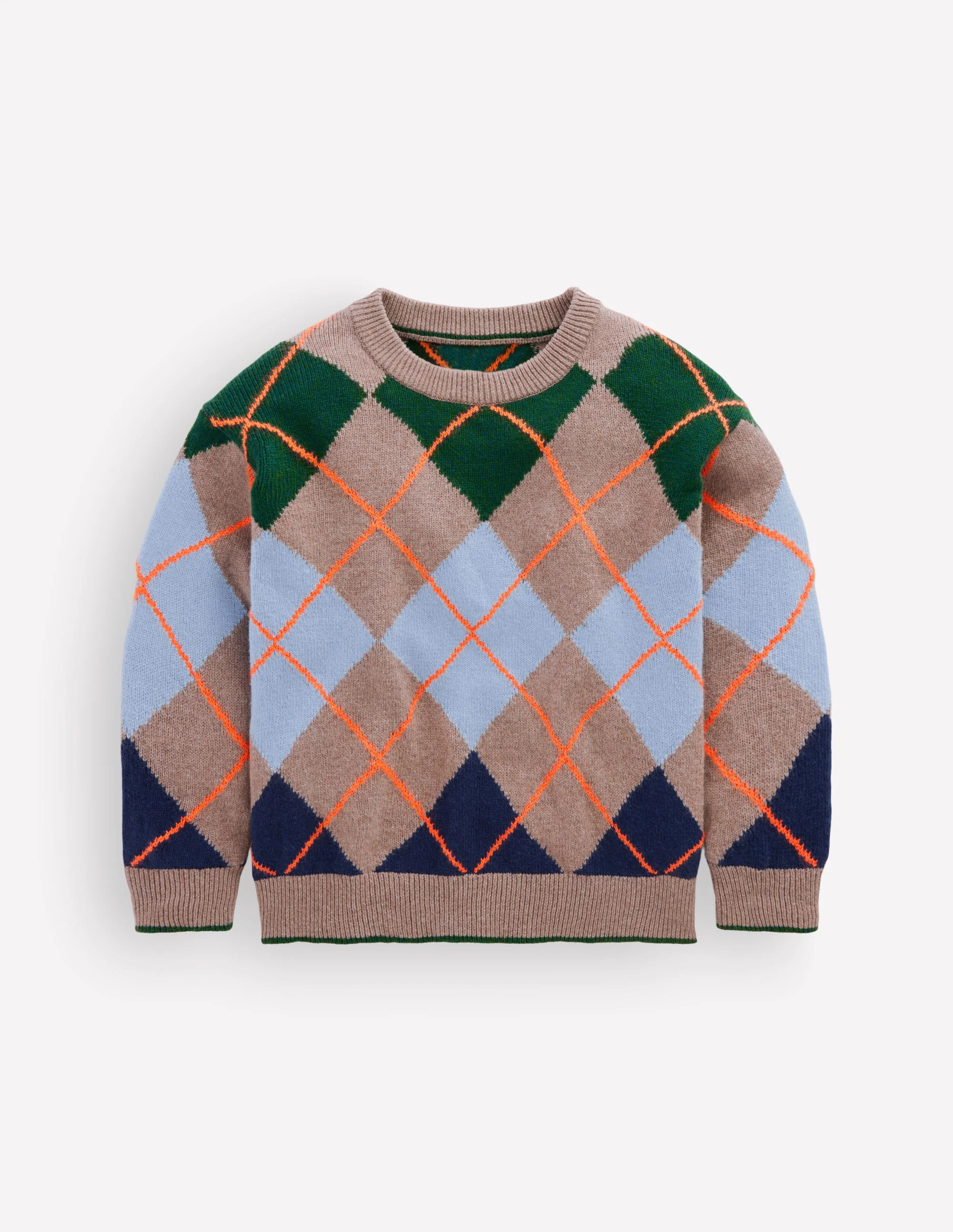 Argyle Jumper-Stone Melange