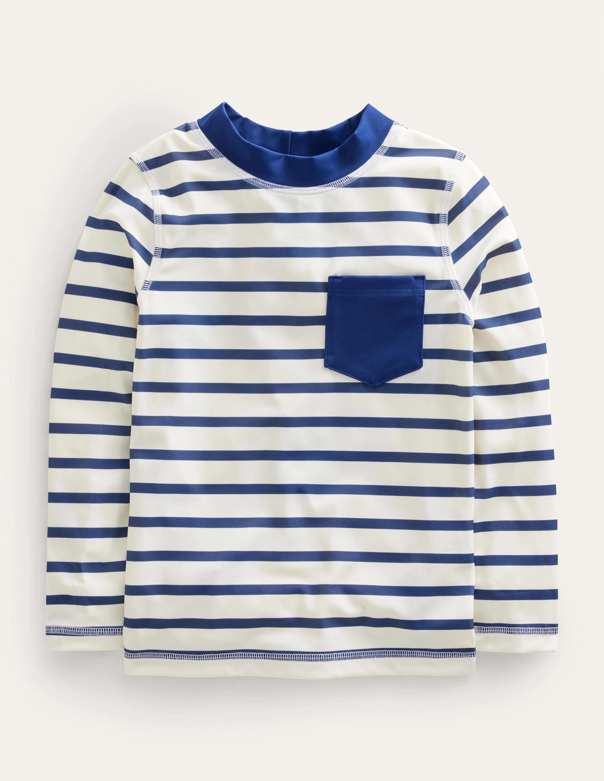 Breton Rash Vest-College Navy/ Ivory Stripe