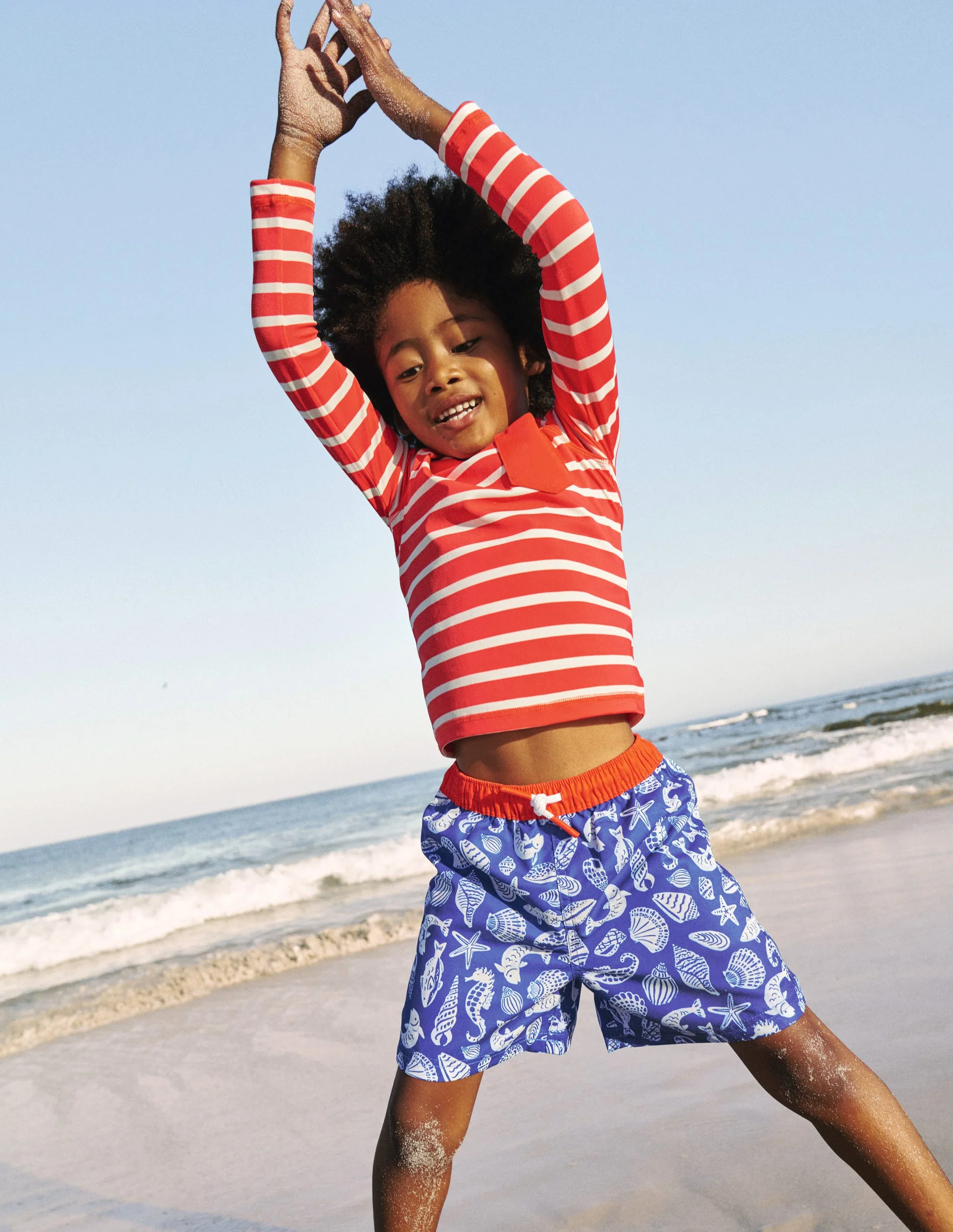Breton Rash Vest-Red/ Ivory Stripe - Image 4