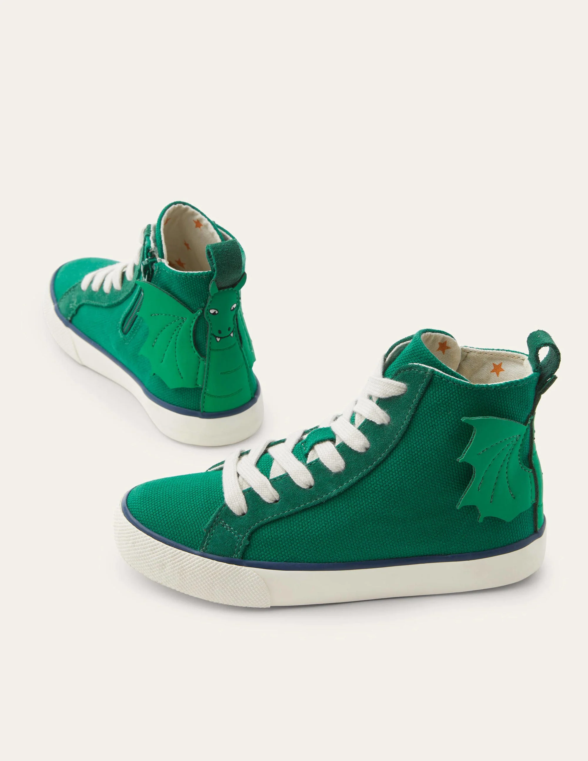 Canvas High Tops-Forest Green Dragon