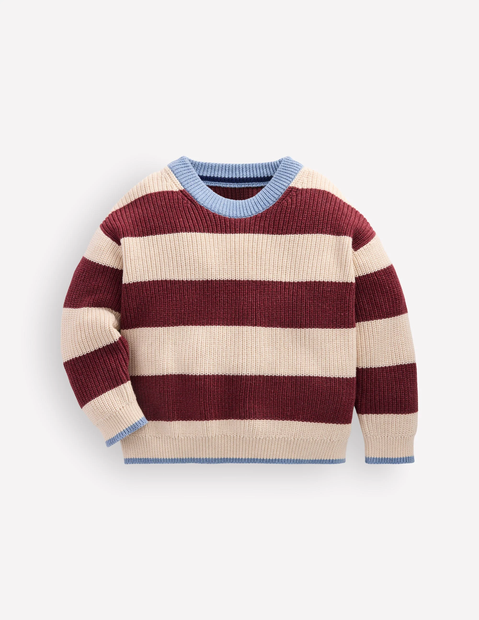 Chunky Cotton Jumper-Sweet Cherry Stripe