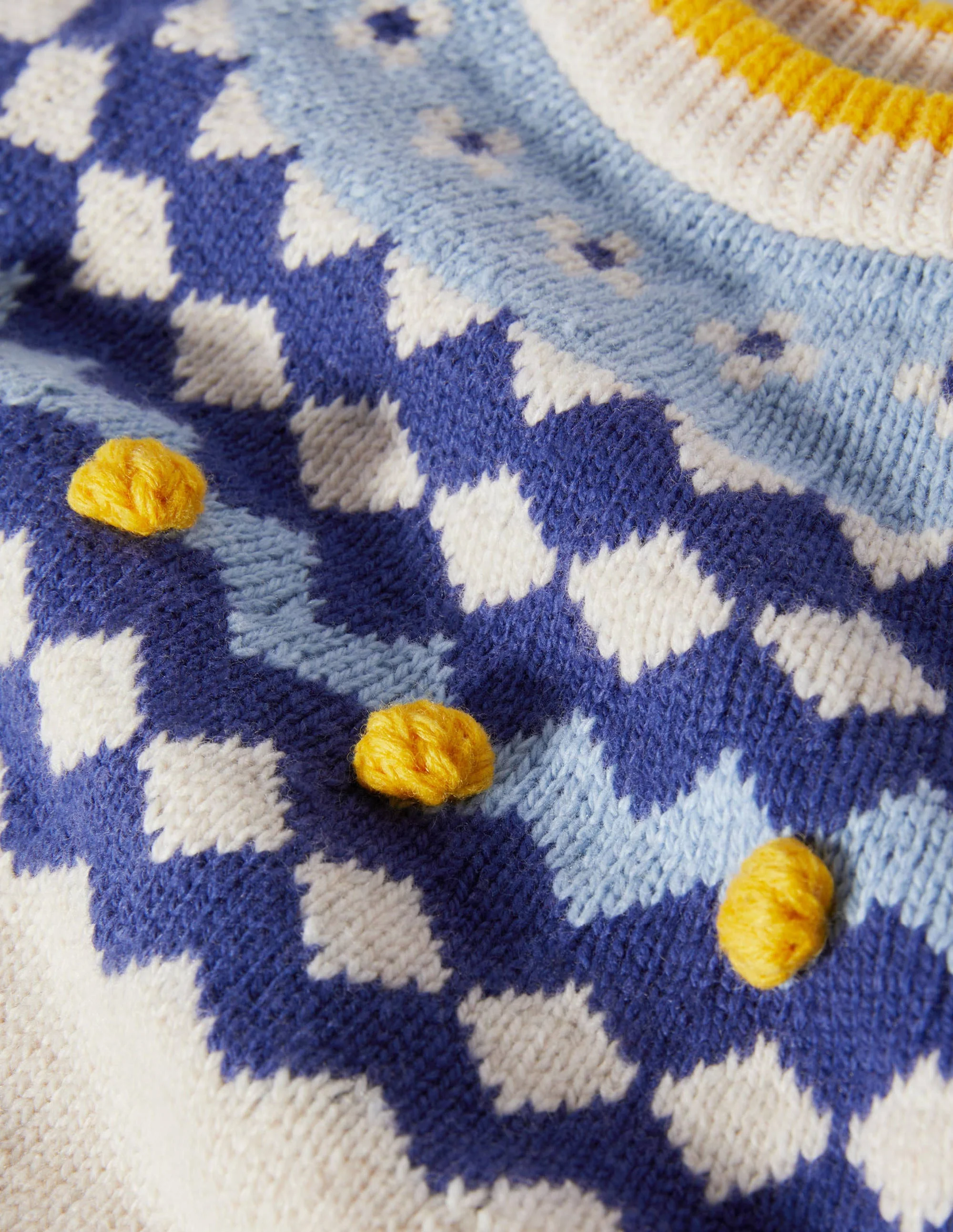Chunky Fair Isle Crew Jumper-Ecru Marl Fair Isle - Image 3