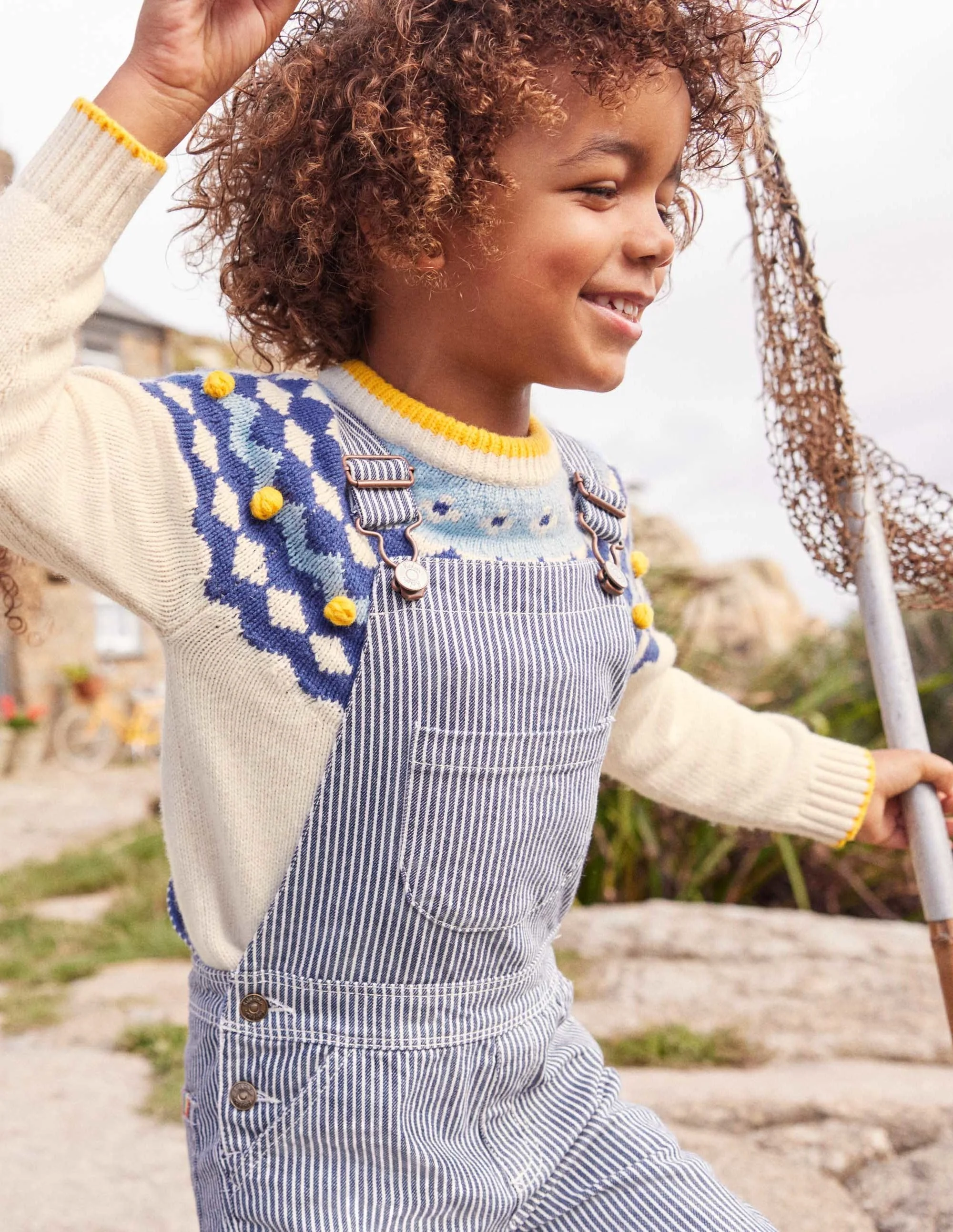 Chunky Fair Isle Crew Jumper-Ecru Marl Fair Isle - Image 5