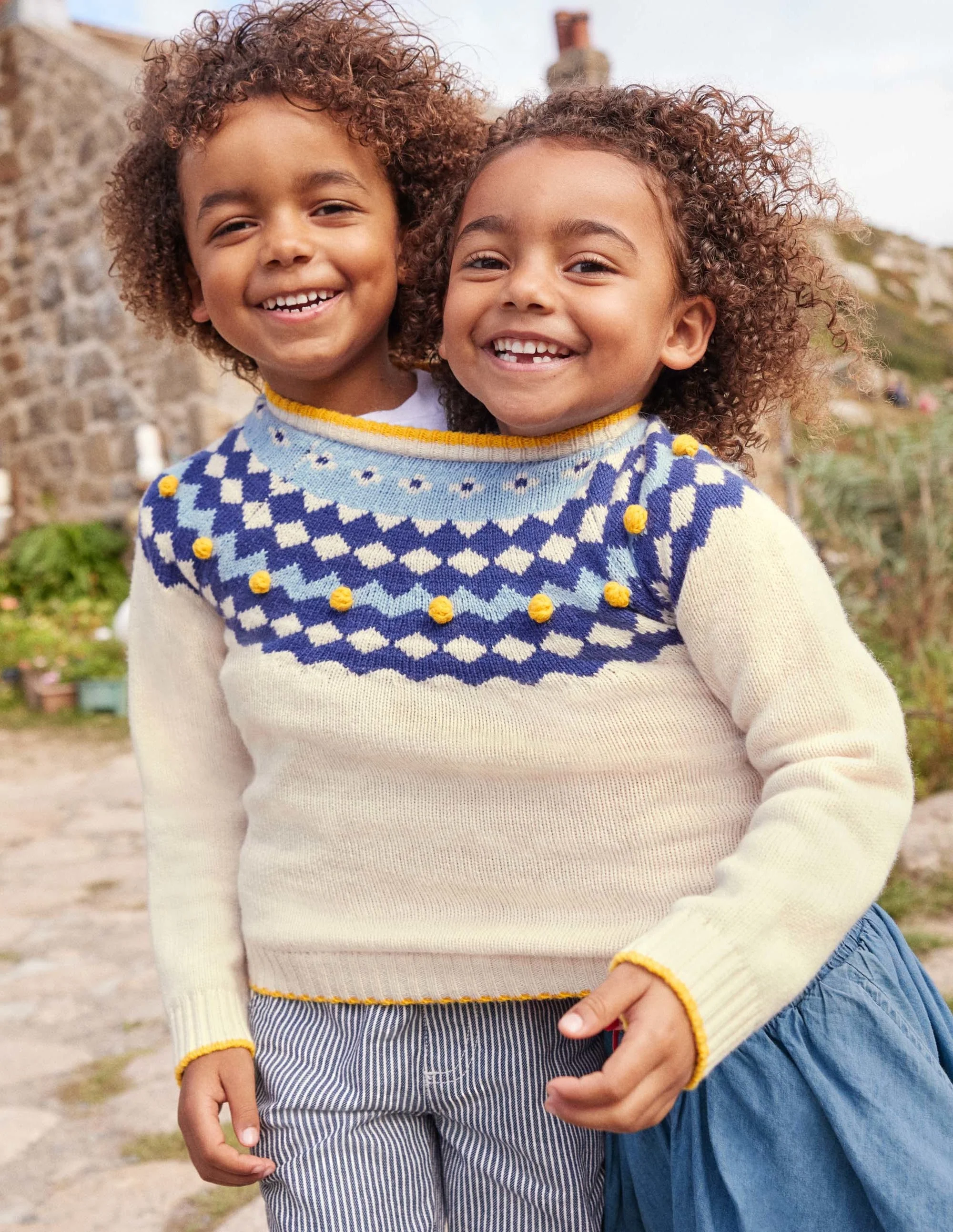 Chunky Fair Isle Crew Jumper-Ecru Marl Fair Isle - Image 6
