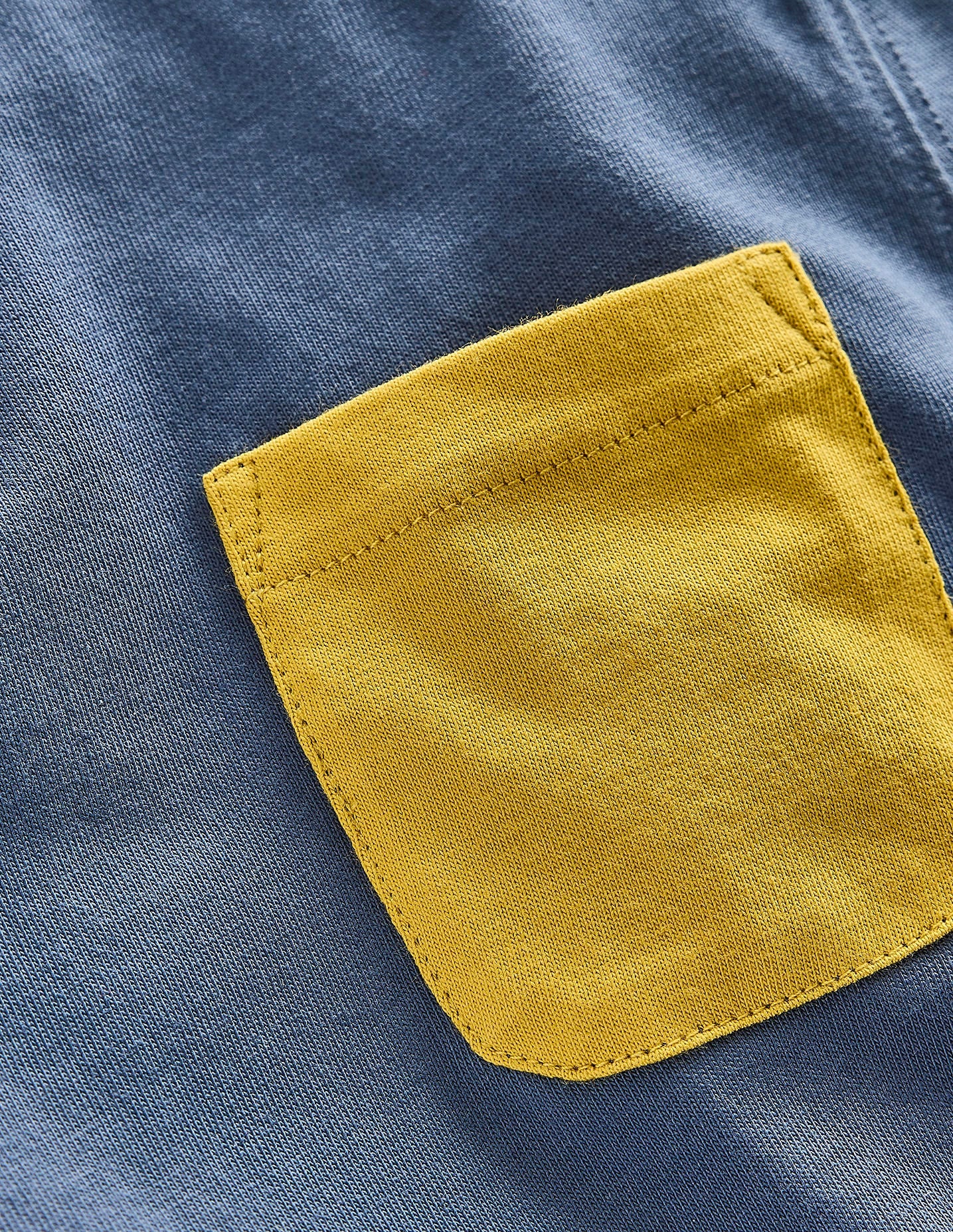 Colour Block T-shirt-Robot Blue/ Canary Yellow - Image 3