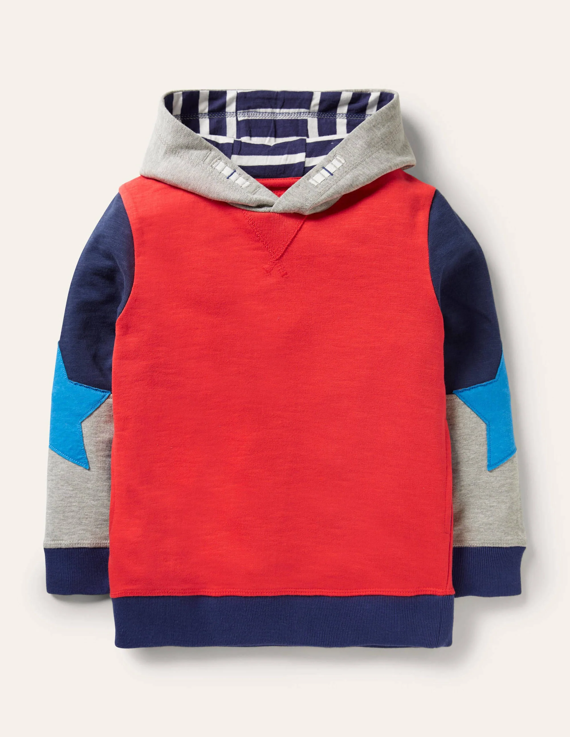 Colourblock Hoodie-Strawberry Tart Red Star