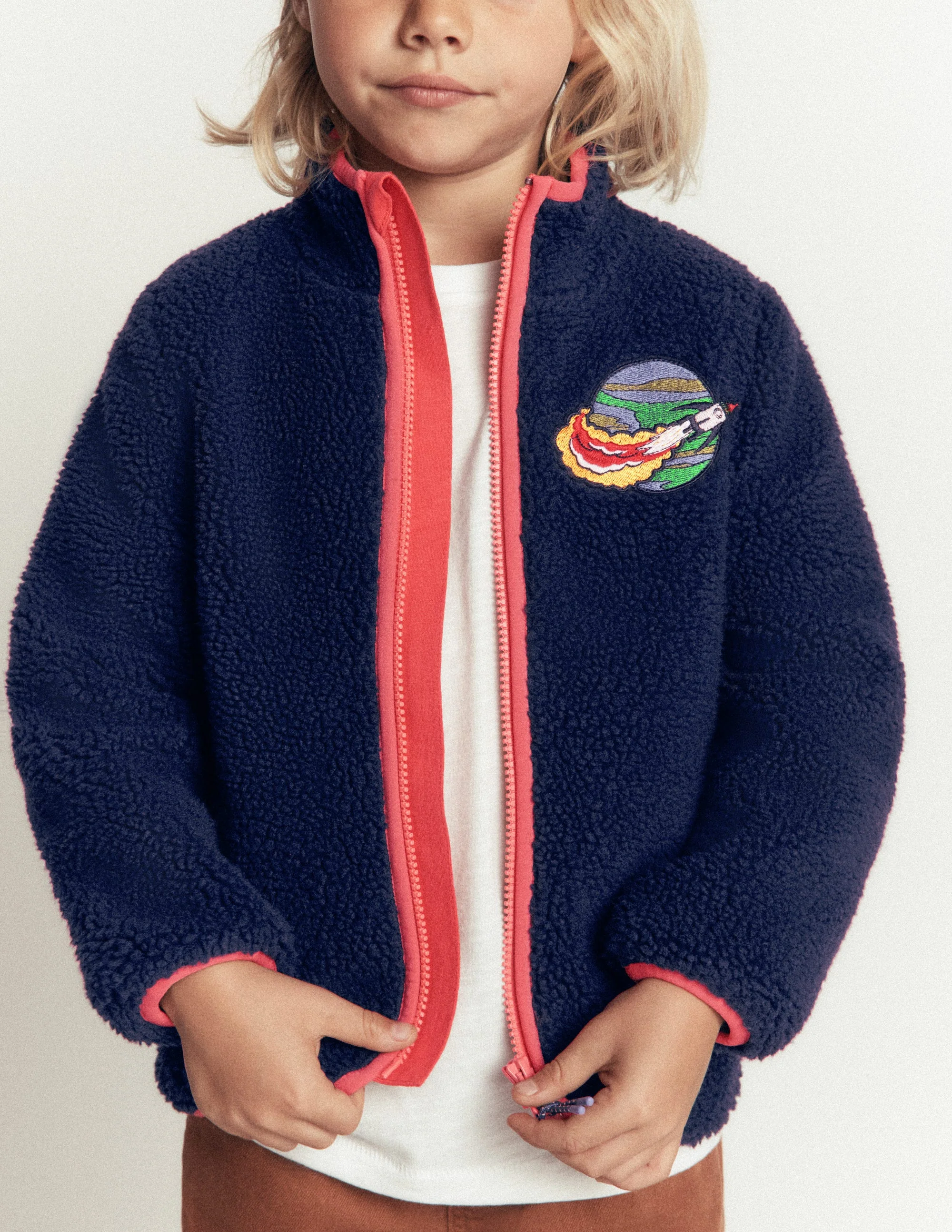 Cosy Borg Jacket-College Navy Space - Image 3