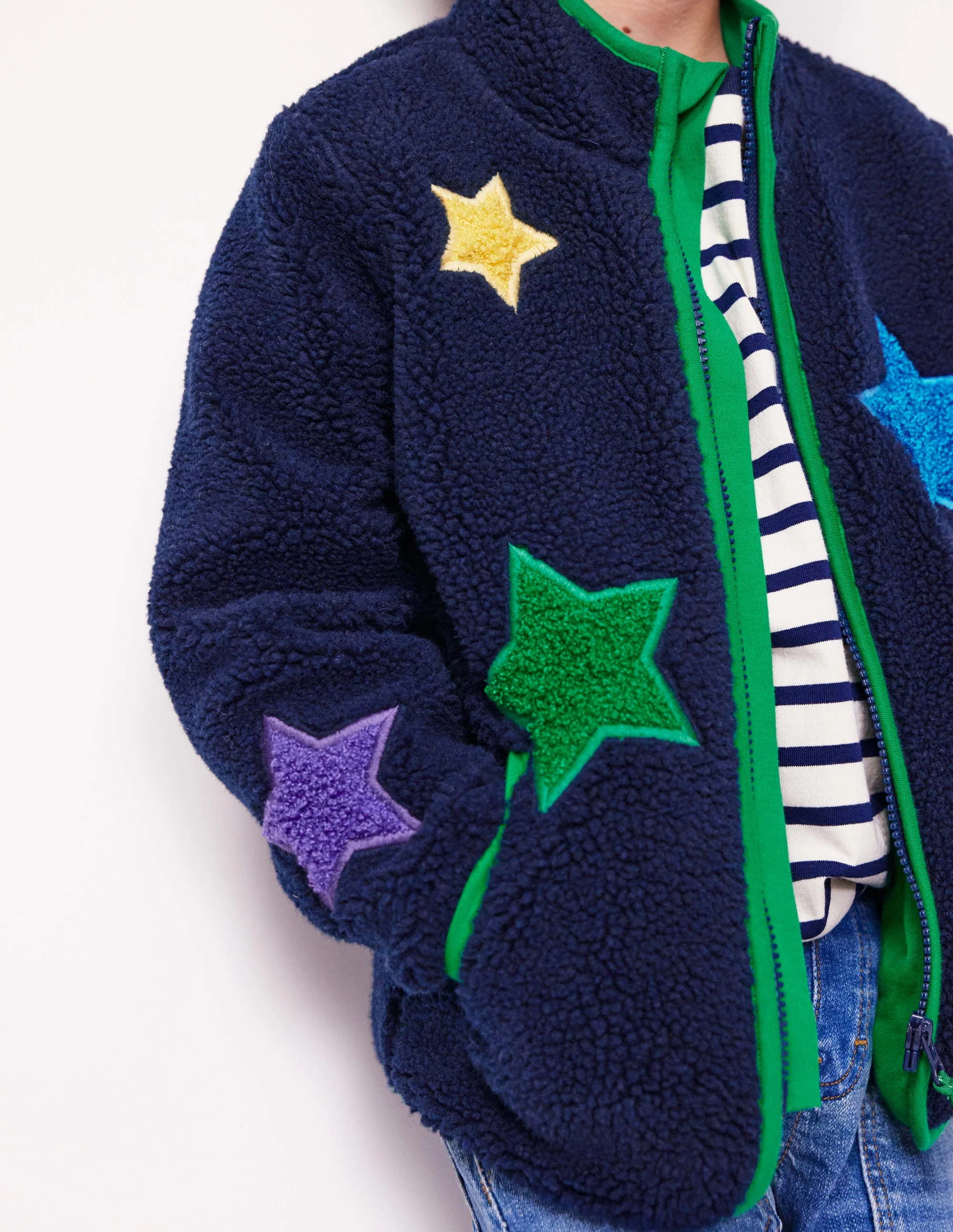 Cosy Borg Jacket-College Navy Star - Image 3