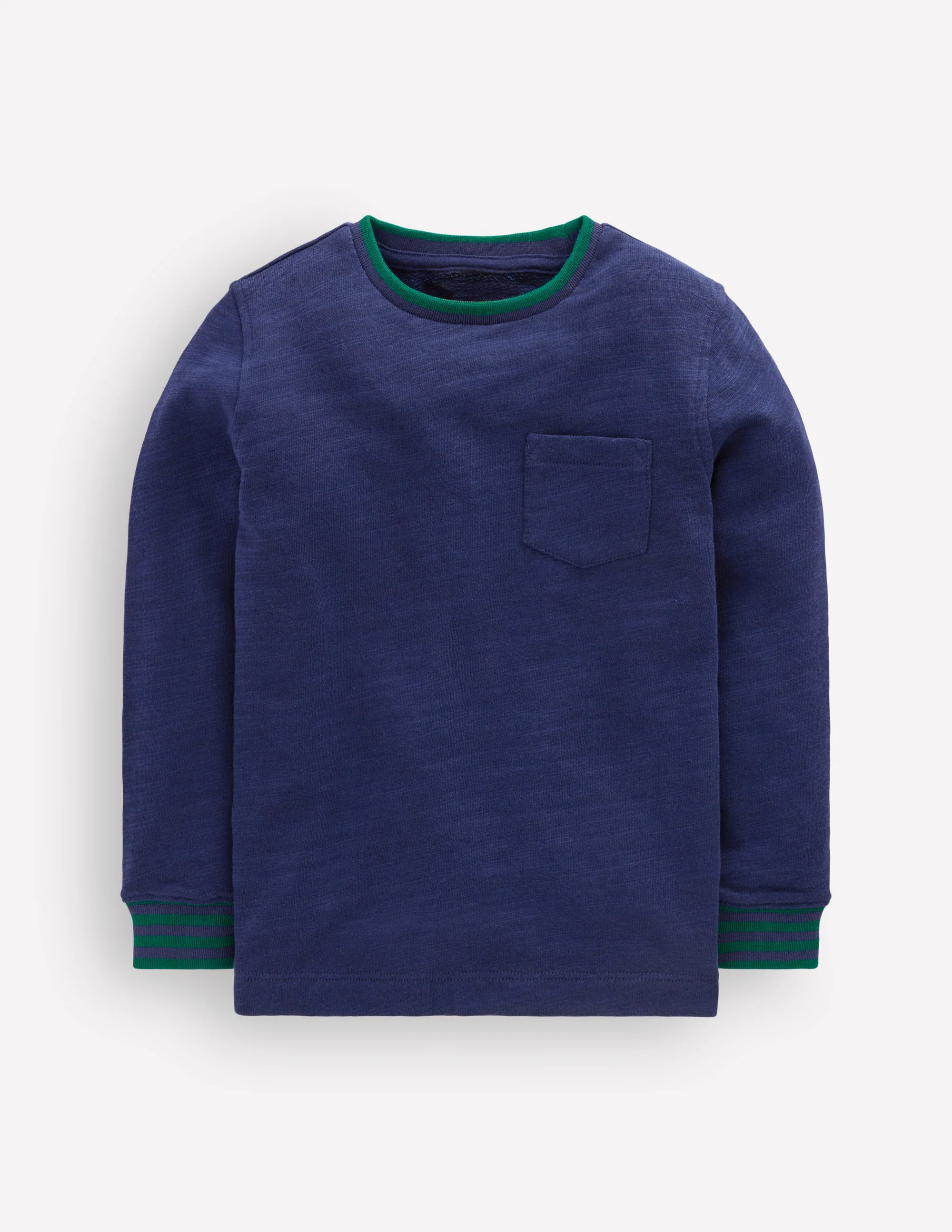 Cosy Mid-weight T-shirt-College Navy / Jewel Green