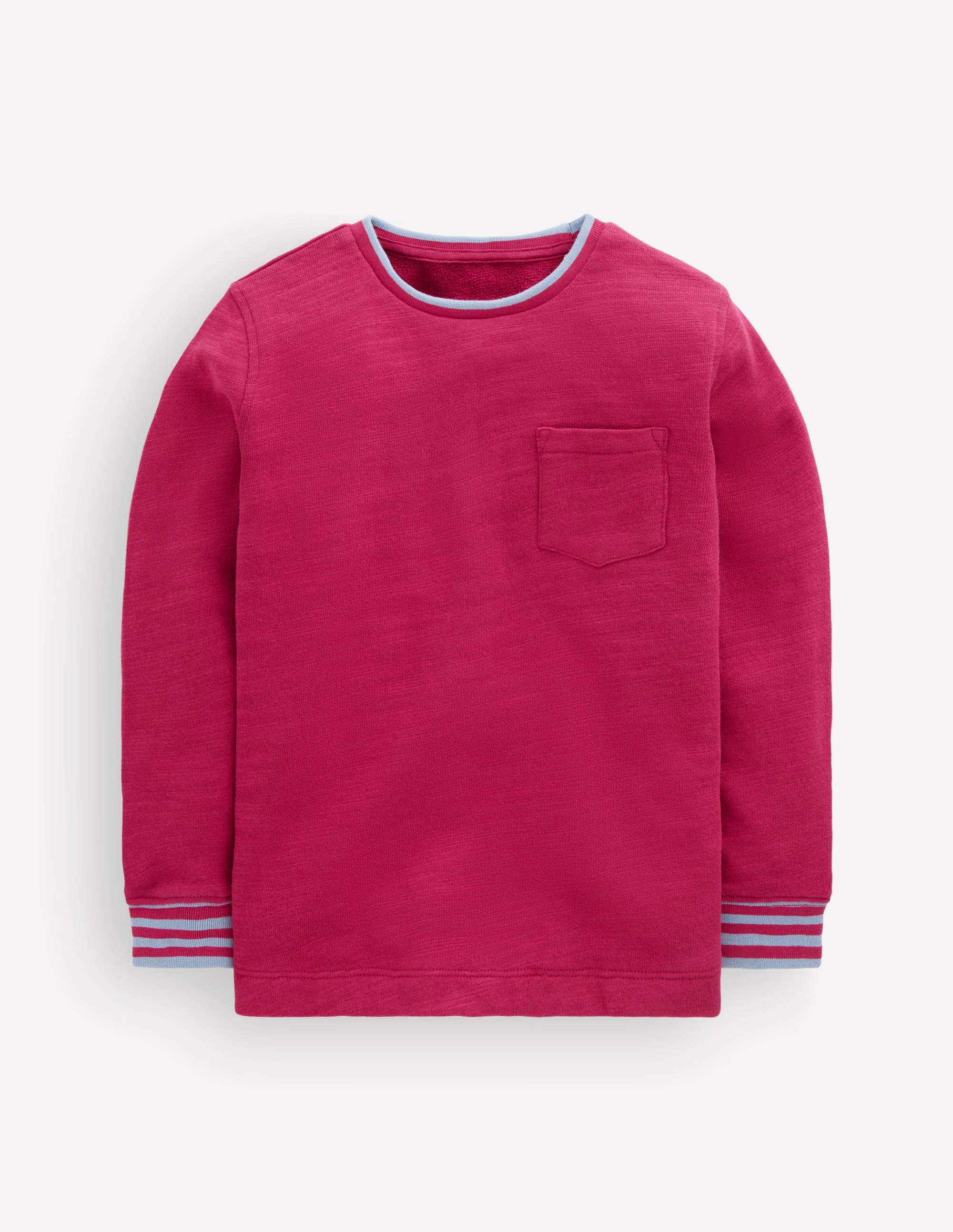 Cosy Mid-weight T-shirt-Sweet Cherry / French Blue