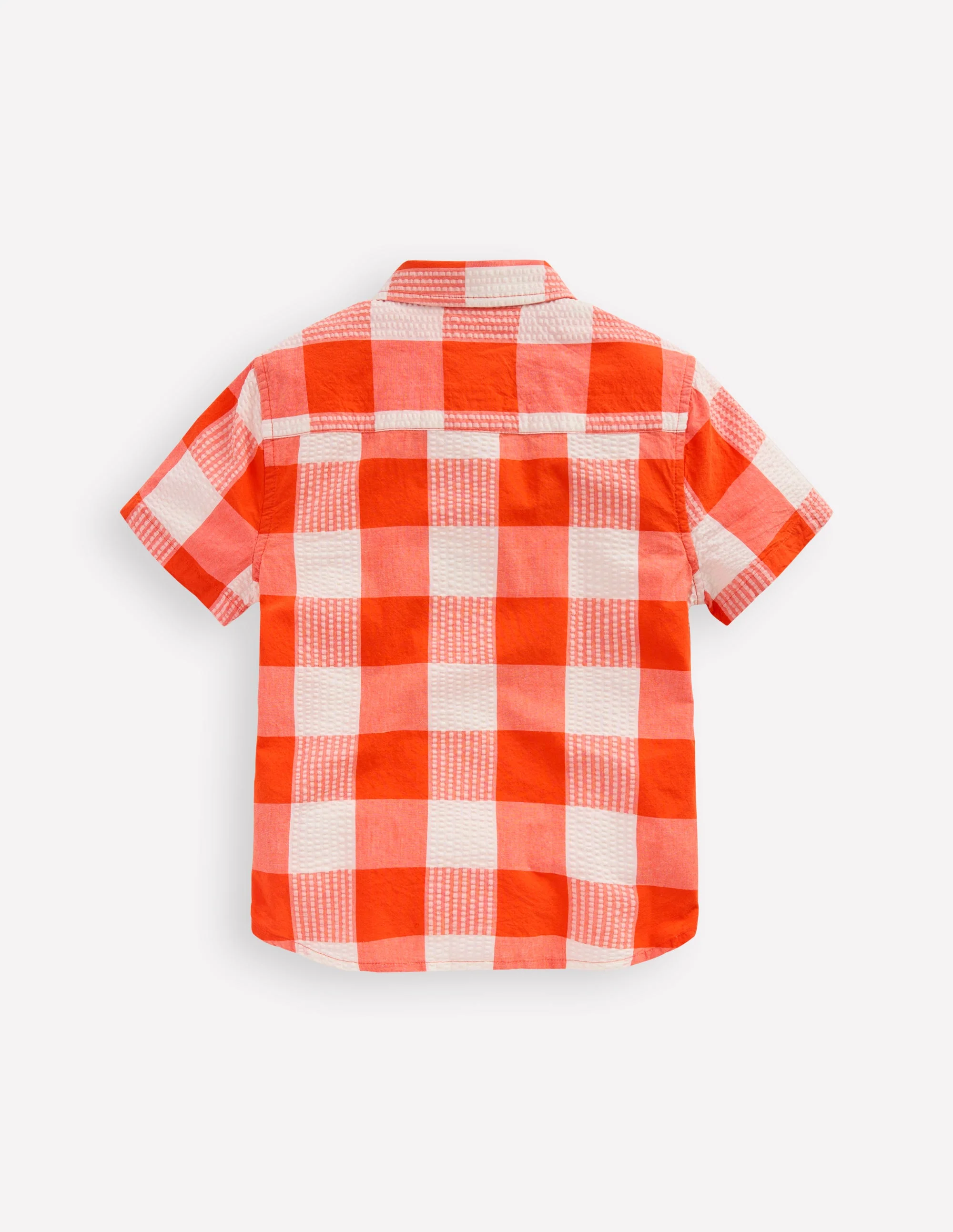 Cotton Gingham Shirt-Orange Seersucker - Image 2