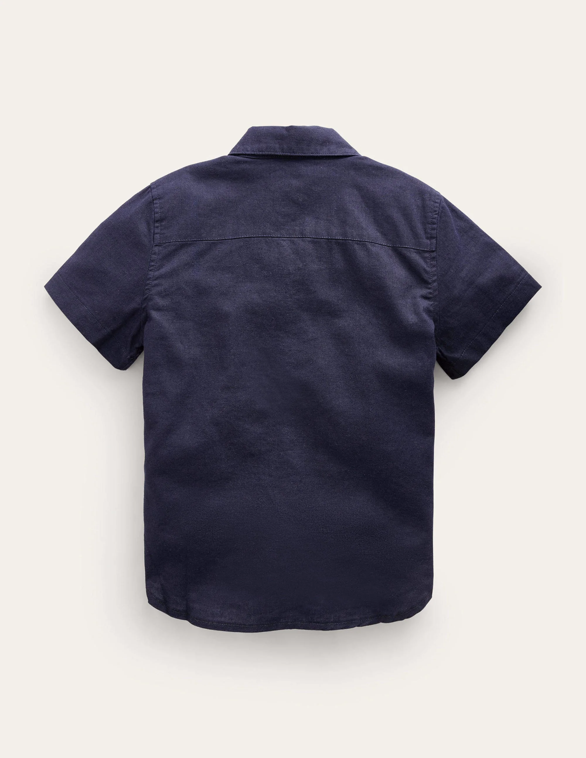 Cotton Linen Shirt-Navy - Image 2