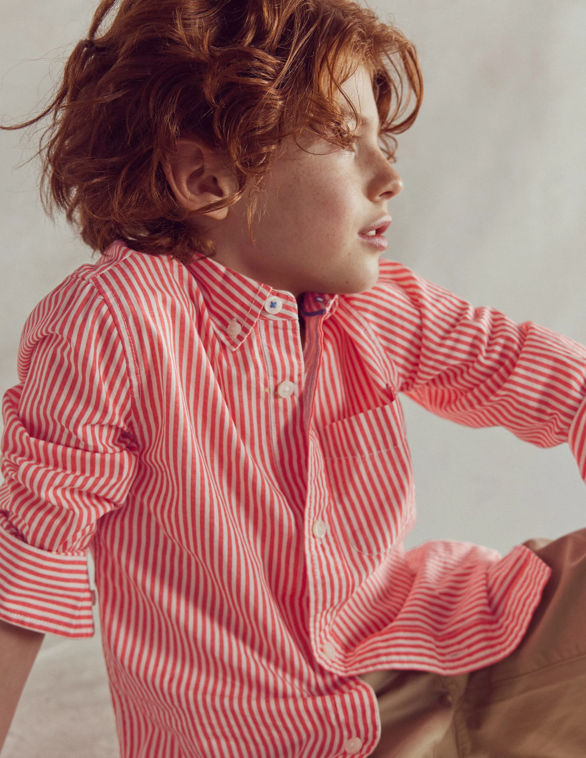 Cotton Shirt-Red Ticking